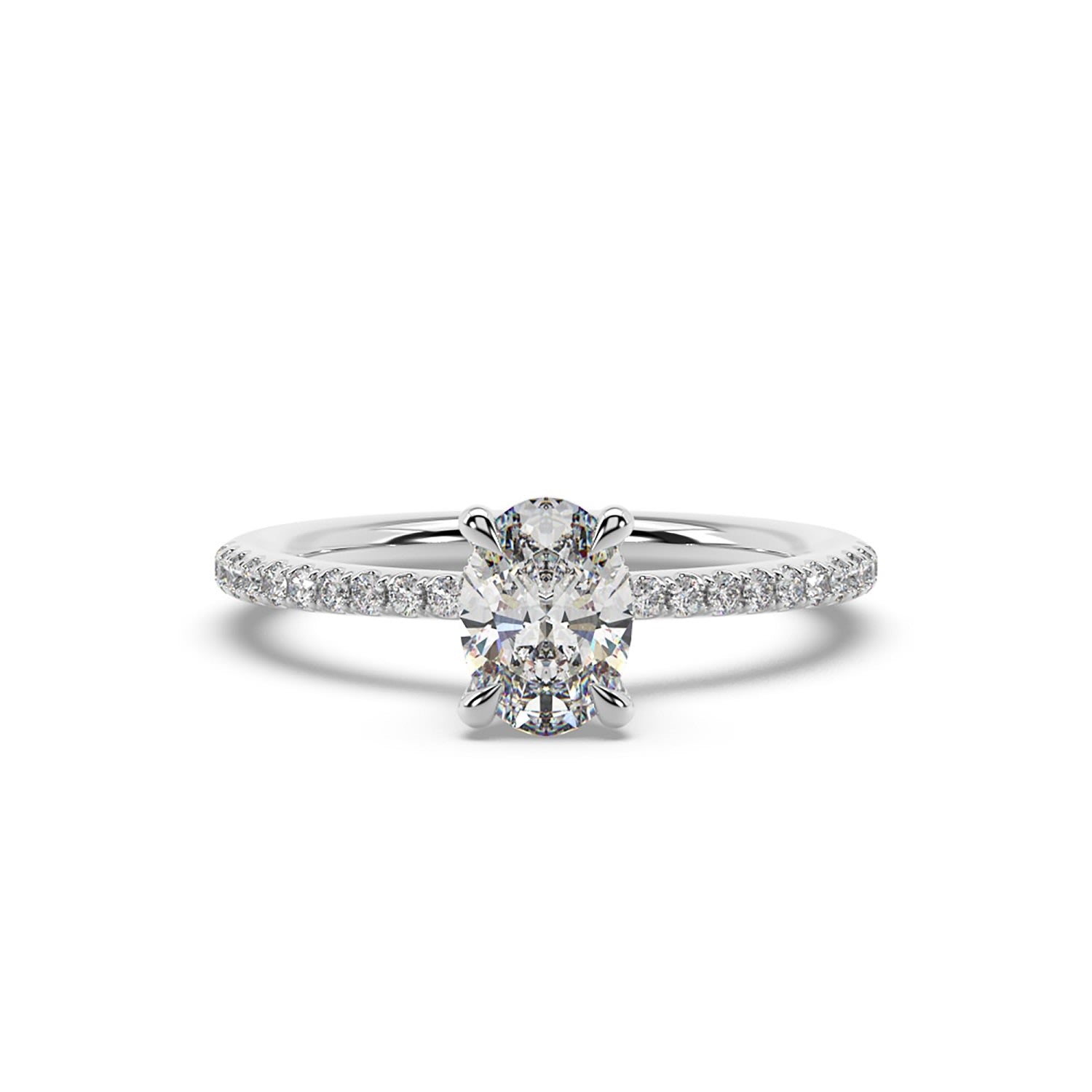 Lab Grown Oval Cut Diamond Wedding Ring In White Gold