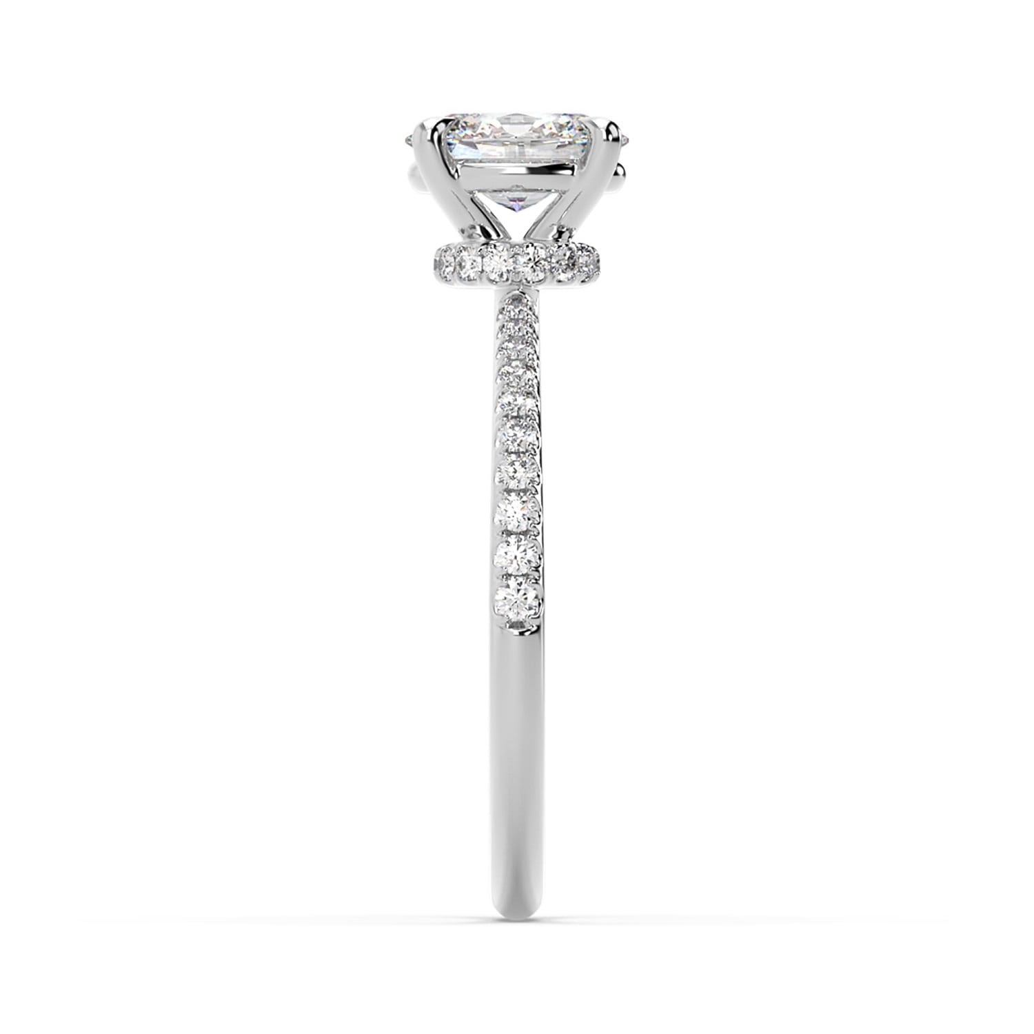 Lab Grown Oval Cut Diamond Wedding Ring In White Gold