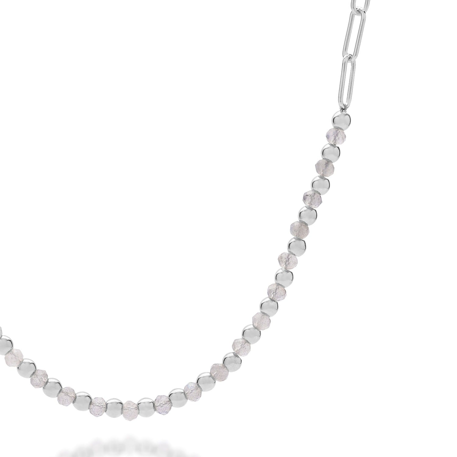 Labradorite Gem Shine Necklace Sterling Silver