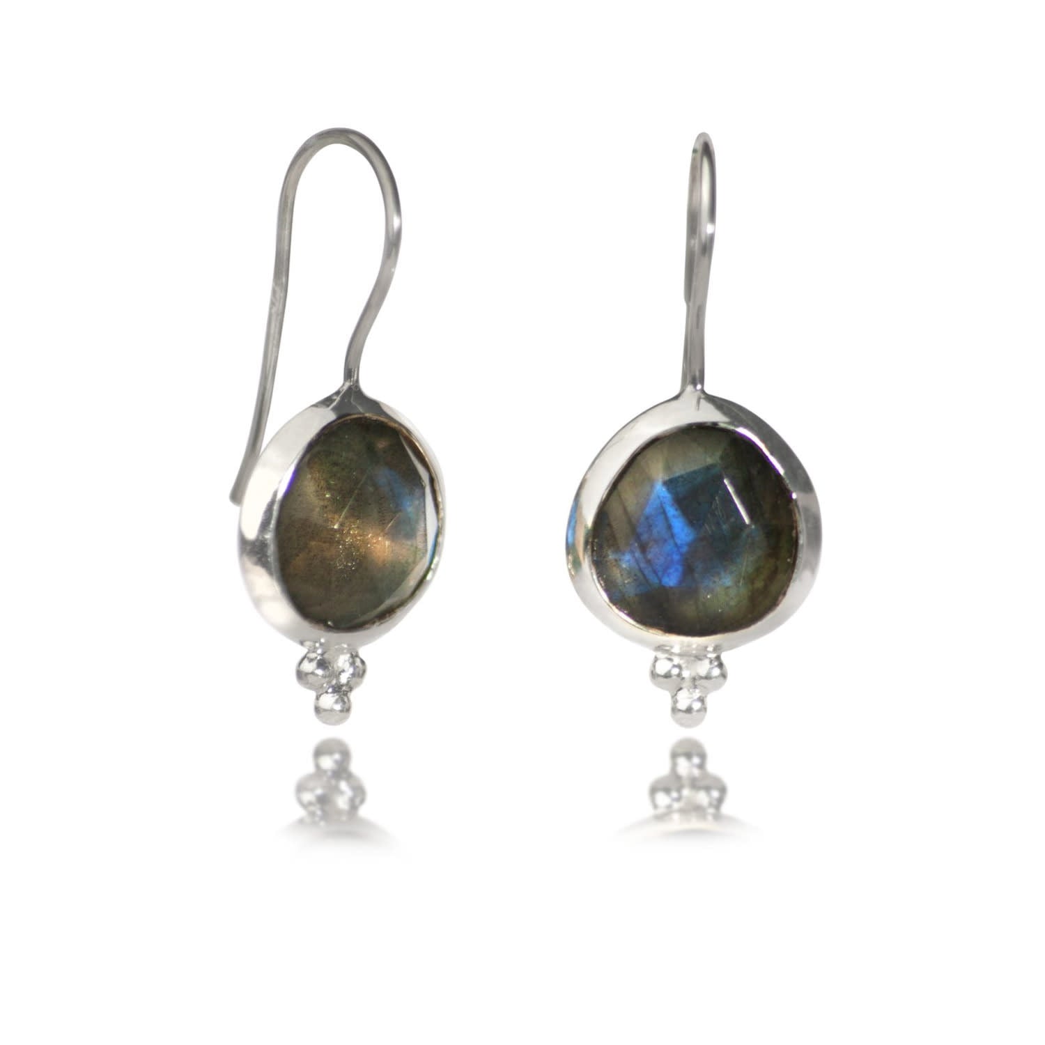 Labradorite ‘You Are Loved’ Hook Earrings In Sterling Silver
