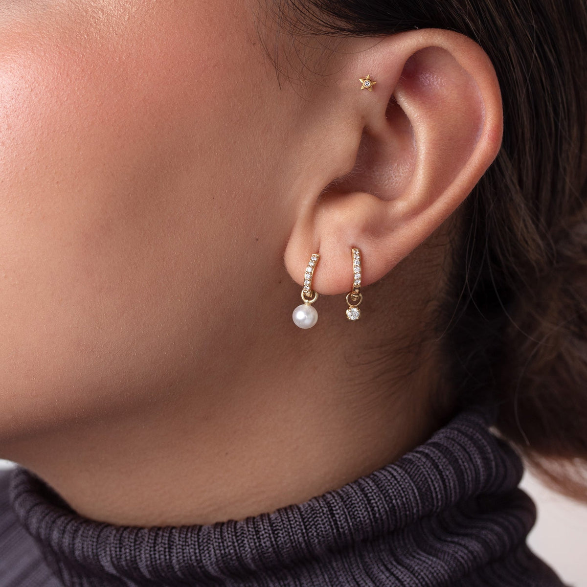 9k Diamond Stargazer Single Labret