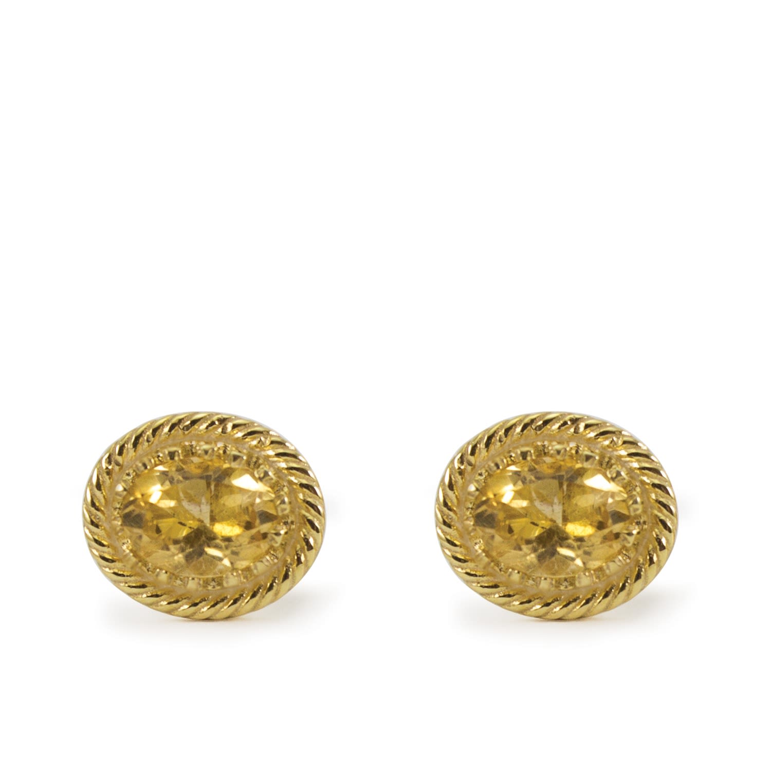 Luccichio Gold Vermeil Citrine Stud Earrings