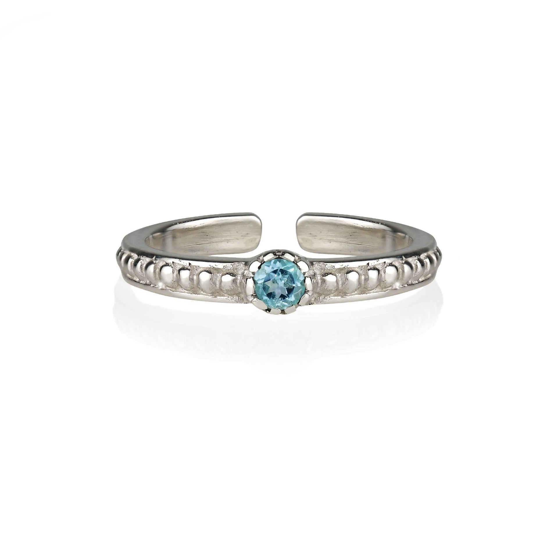 Lalita Silver Midi / Toe Ring - Blue Topaz