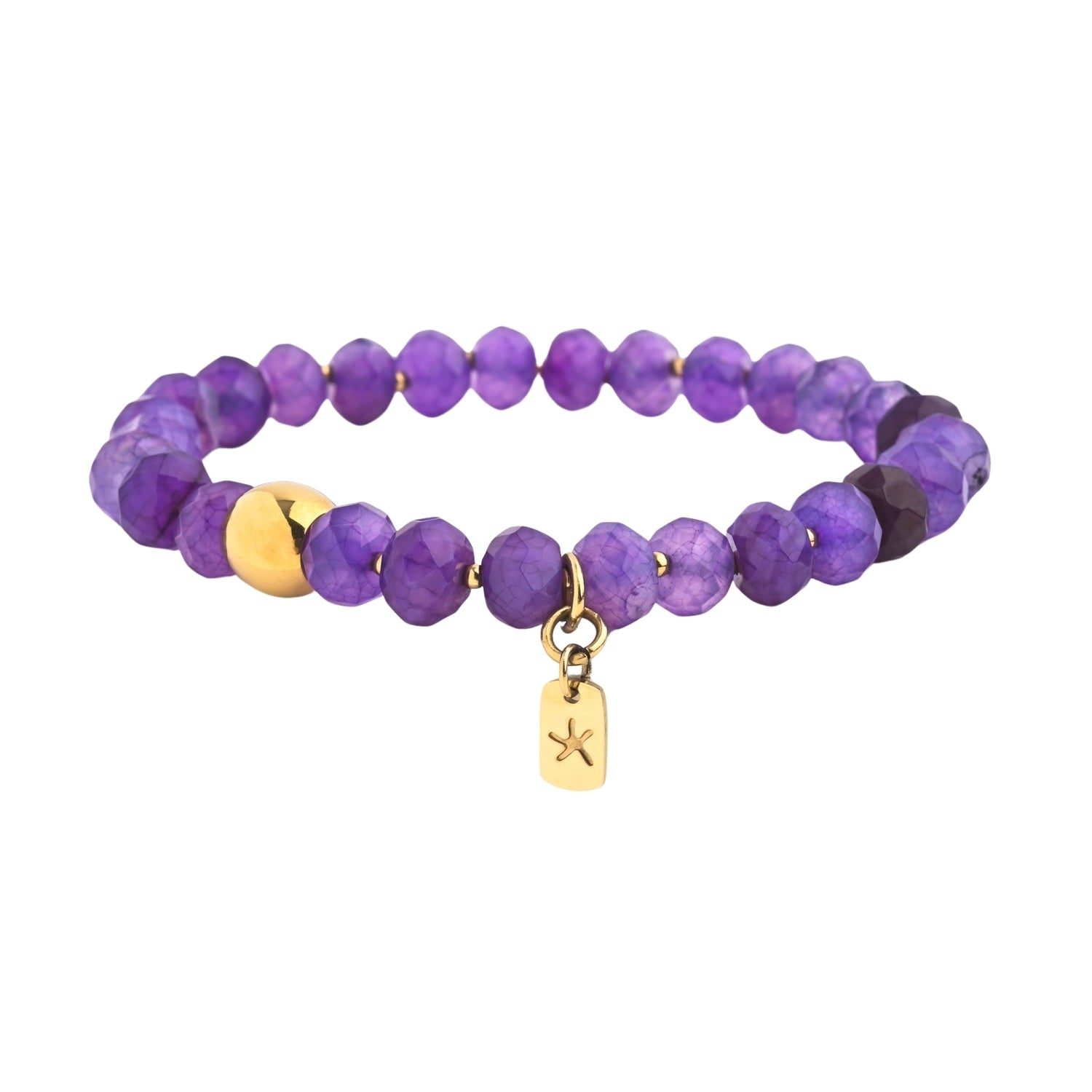 Lan Purple Agate Beaded Bracelet