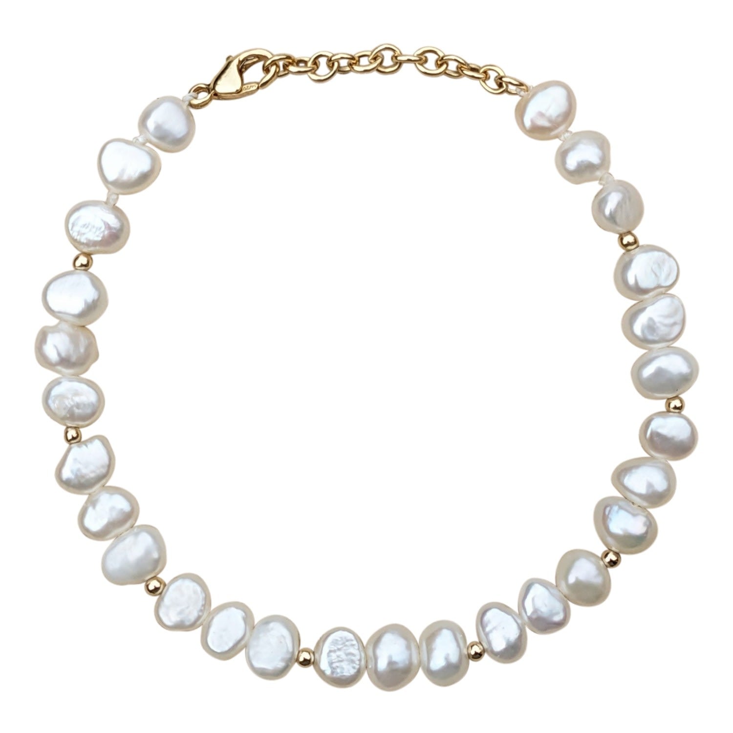 Lana Baroque Pearl Bead Gold Filled Bracelet