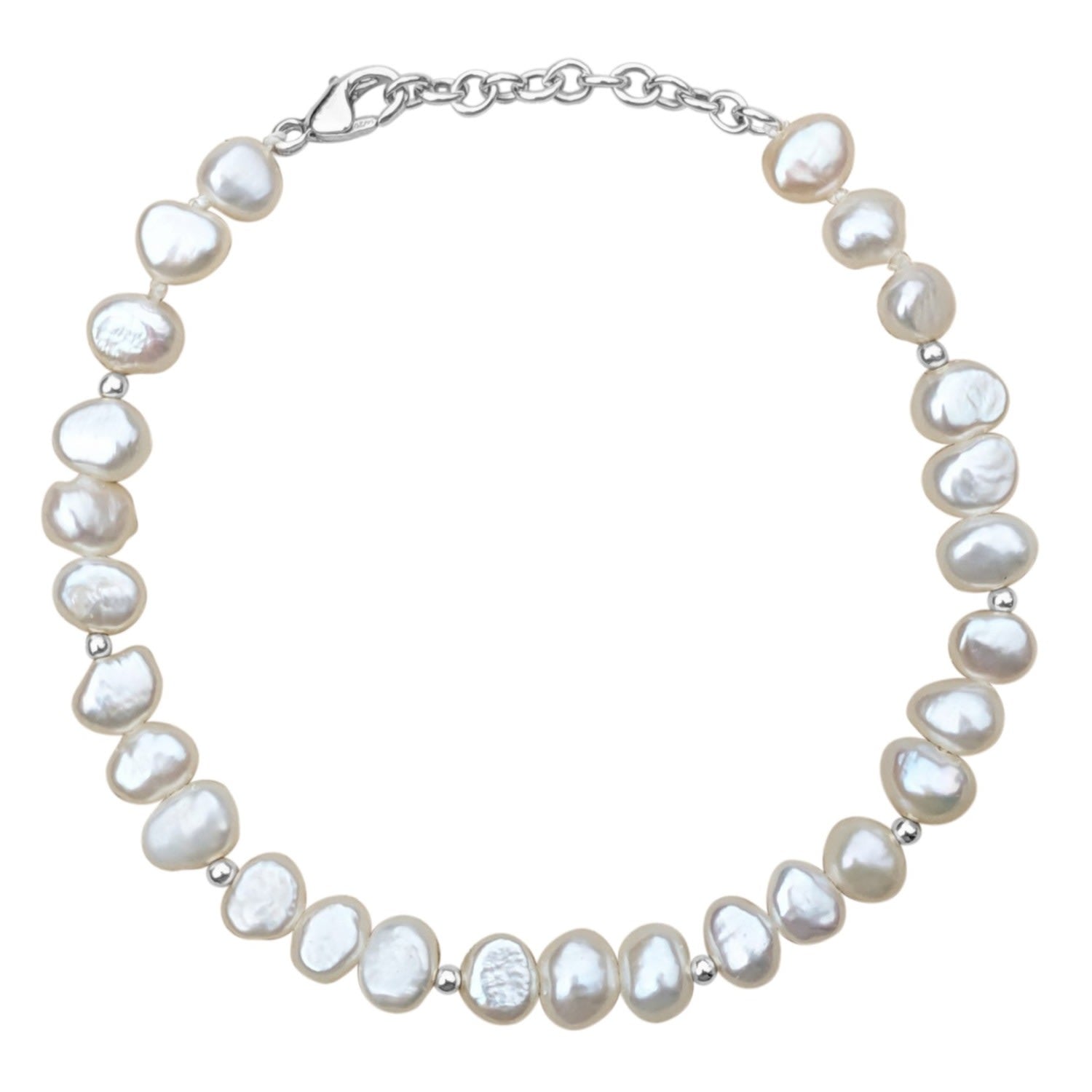 Lana Baroque Pearl Bead Sterling Silver Bracelet