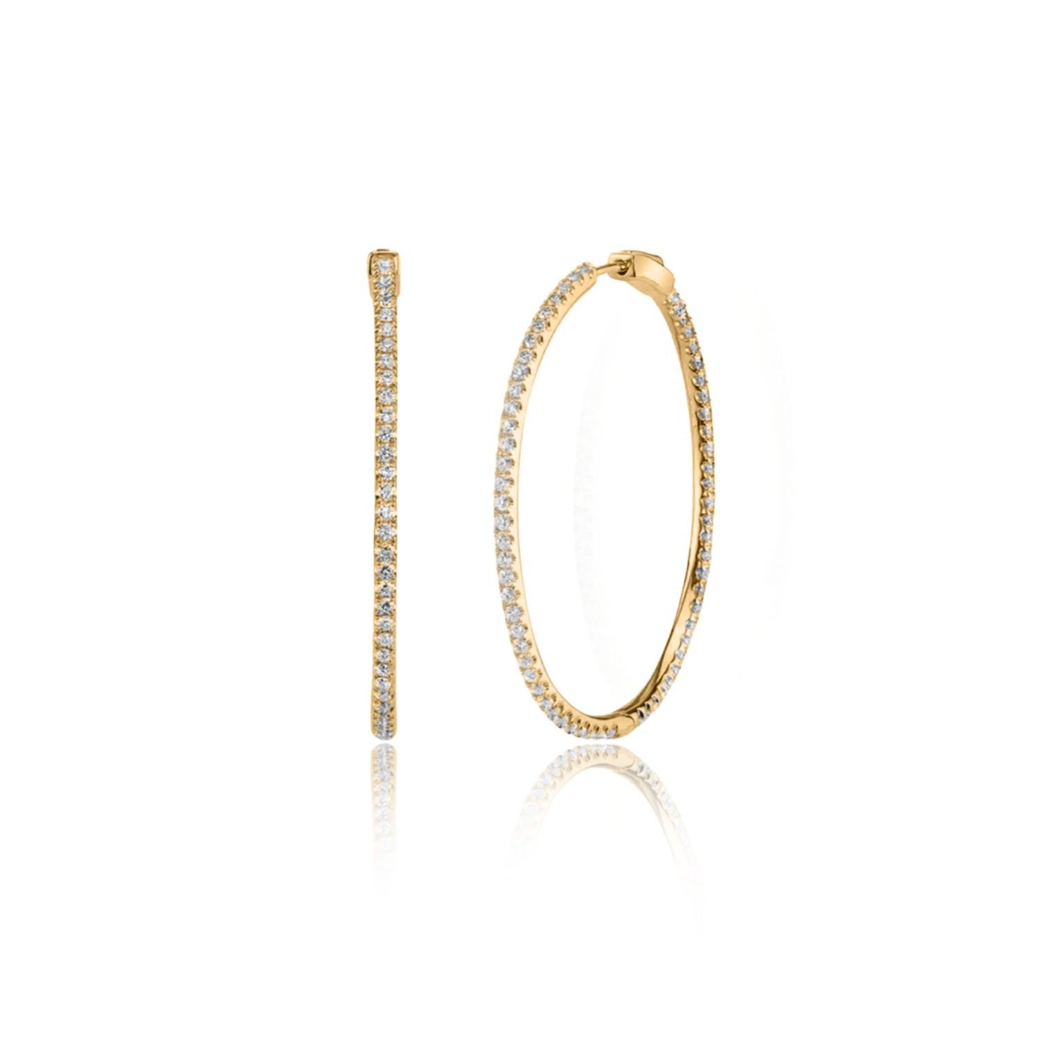 Lana Zirconia Stone Minimalist Hoop Earrings - Gold