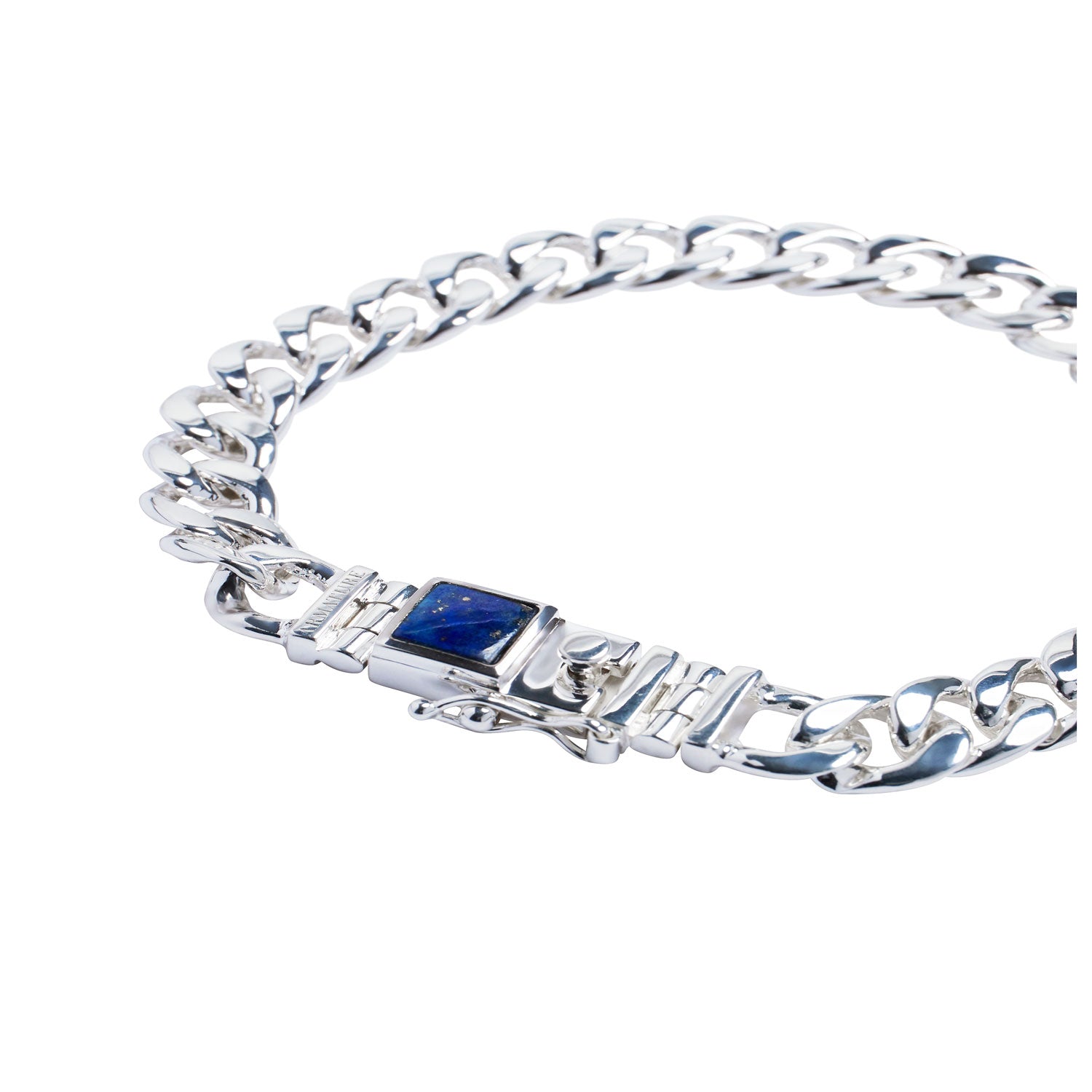 Lapis Lazuli Bon Bon Curb Chain Bracelet
