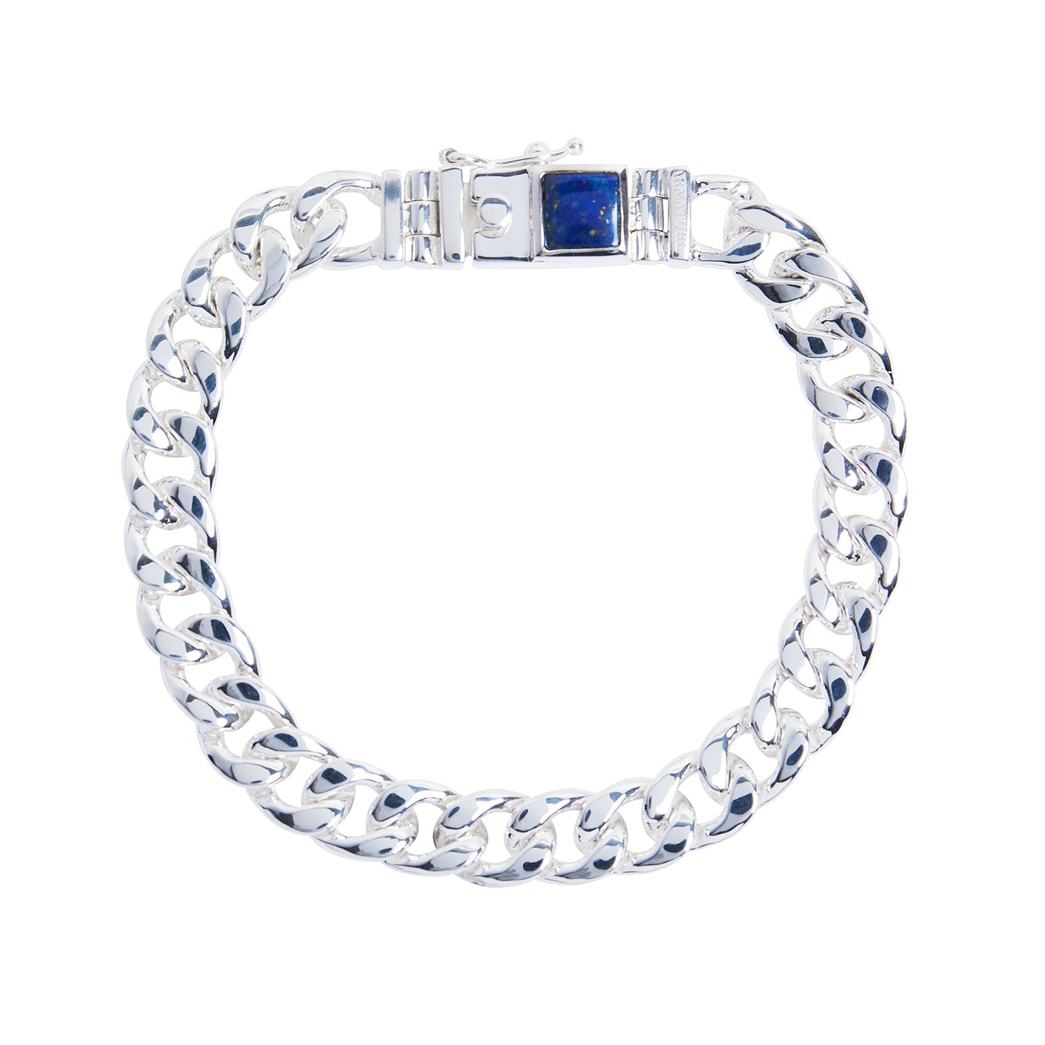 Lapis Lazuli Bon Bon Curb Chain Bracelet