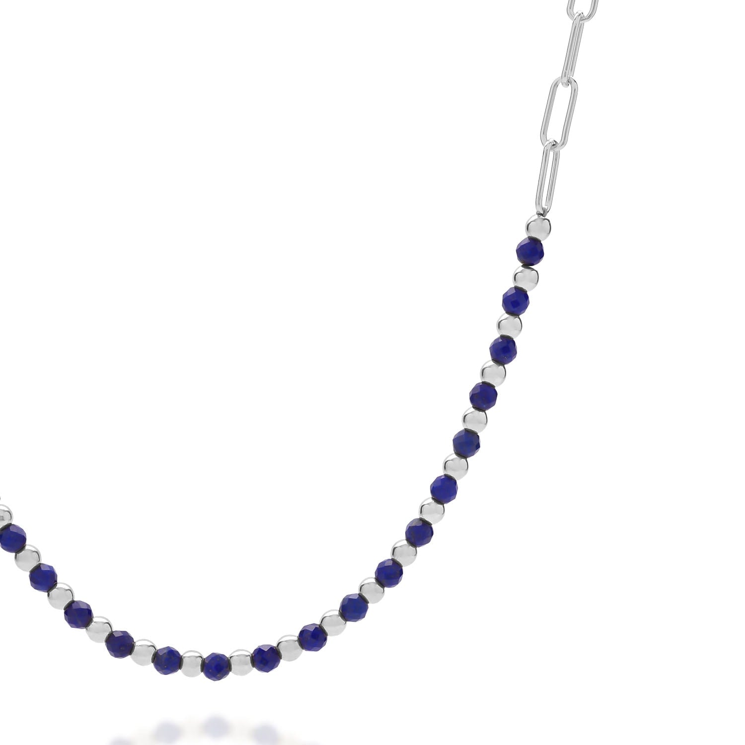 Lapis Gem Shine Necklace Sterling Silver