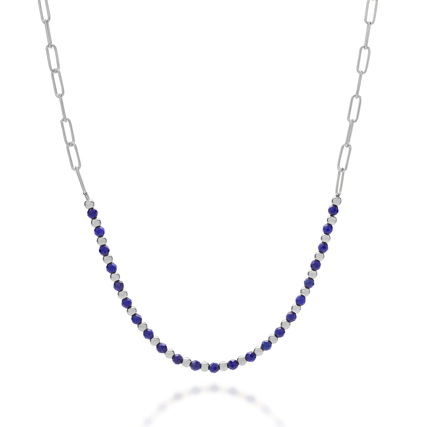 Lapis Gem Shine Necklace Sterling Silver