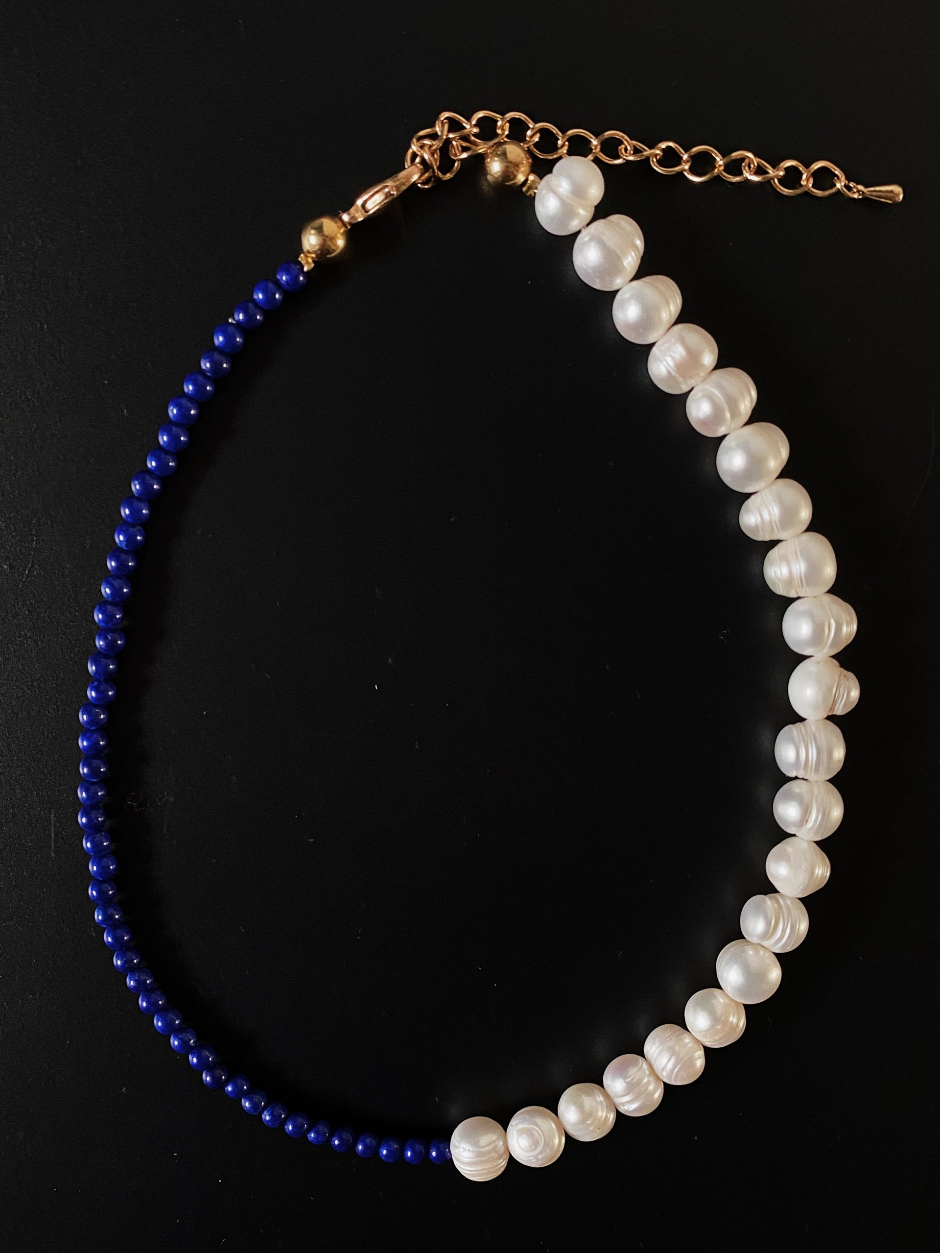 Lapis Lazuli & Baroque Pearl Necklace