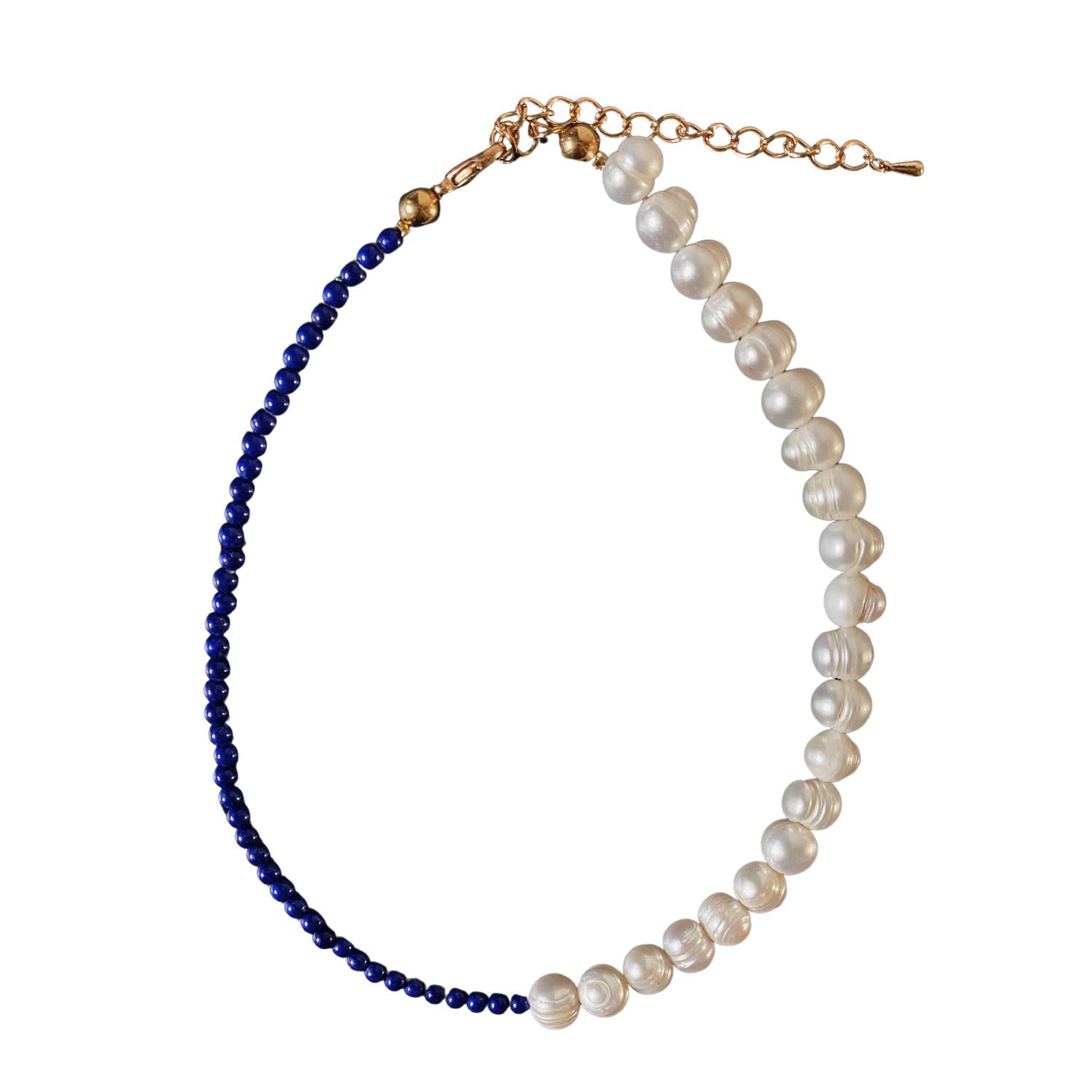 Lapis Lazuli & Baroque Pearl Necklace