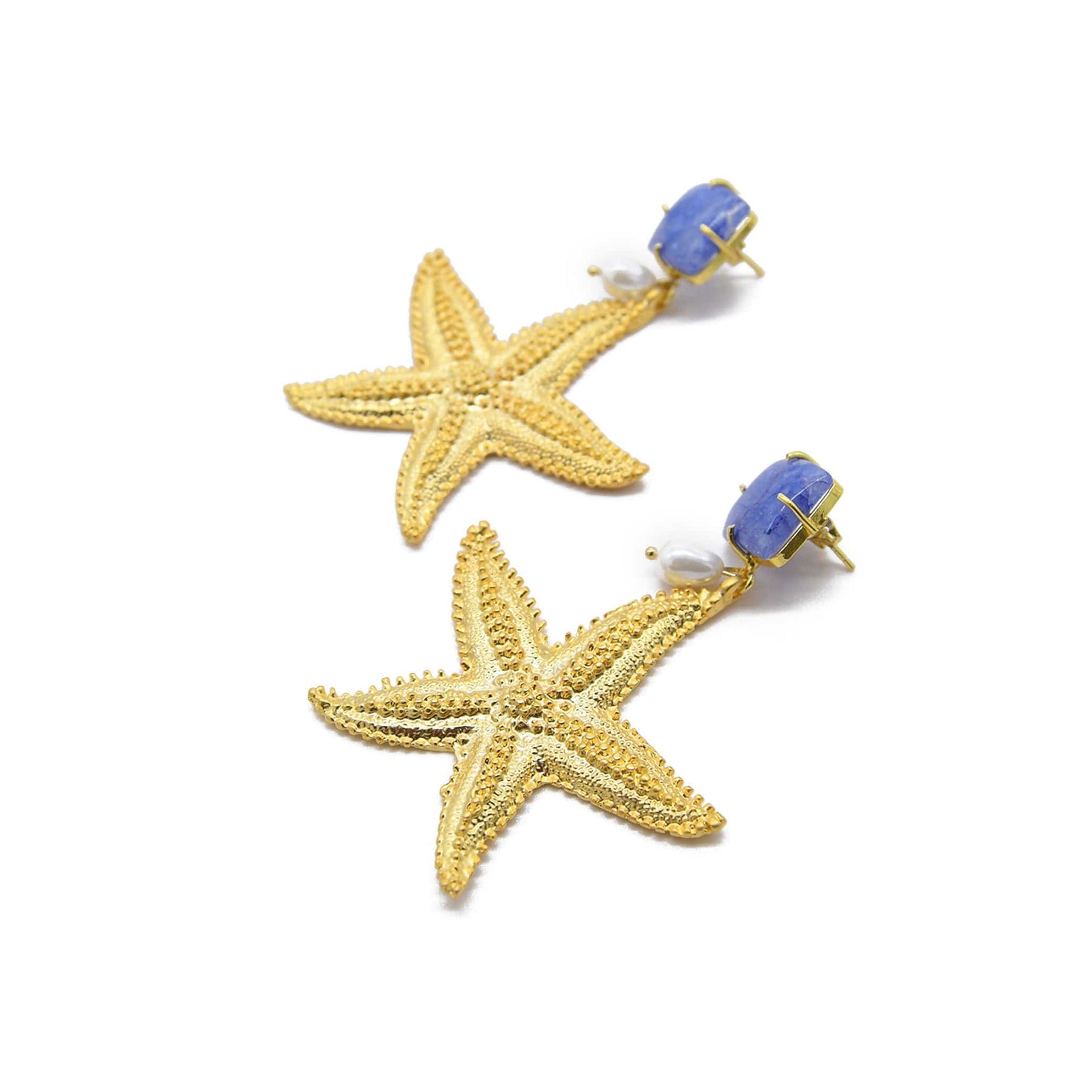 Lapis Lazuli Starfish Handmade Drop Earring