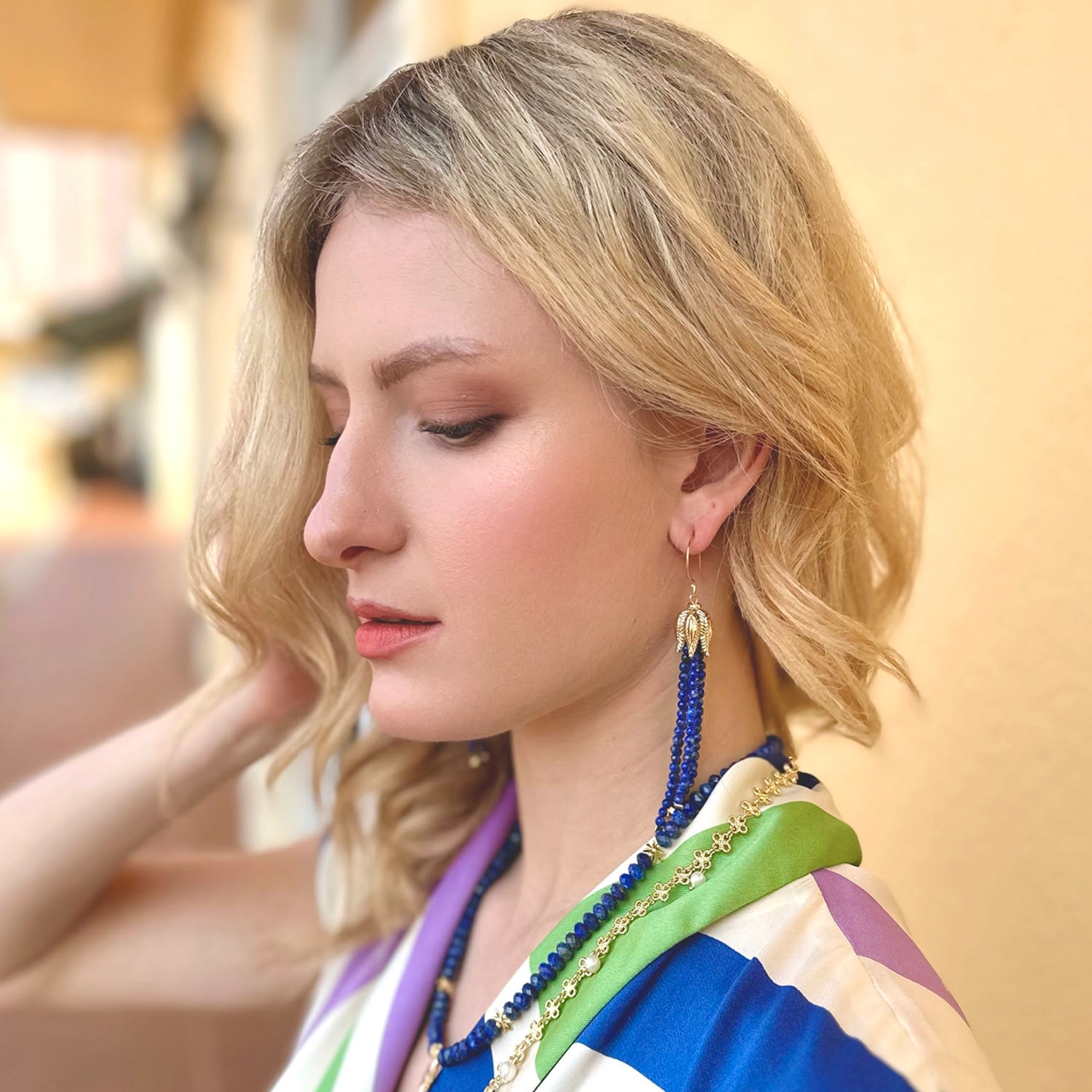 Lapis Tassel Earrings