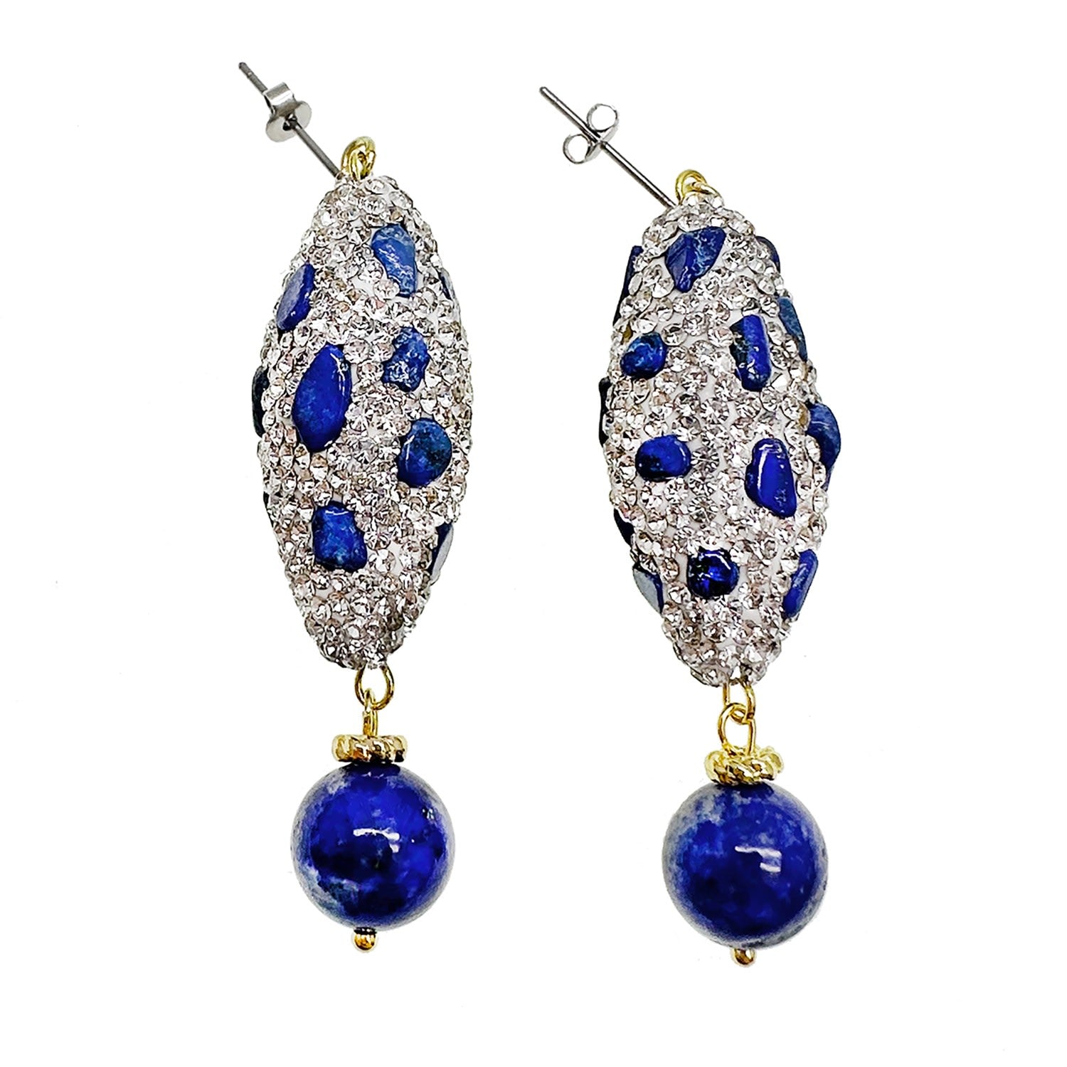 Lapis With Rhinestone Earring