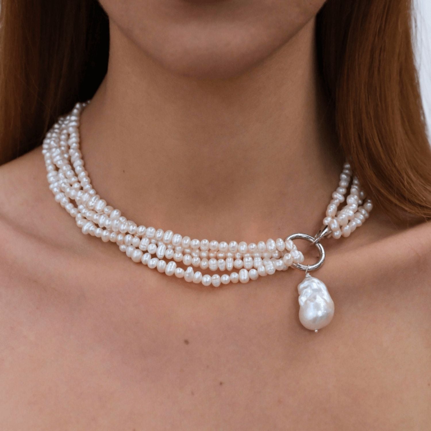 Lara Multi Sand Pearl Necklace