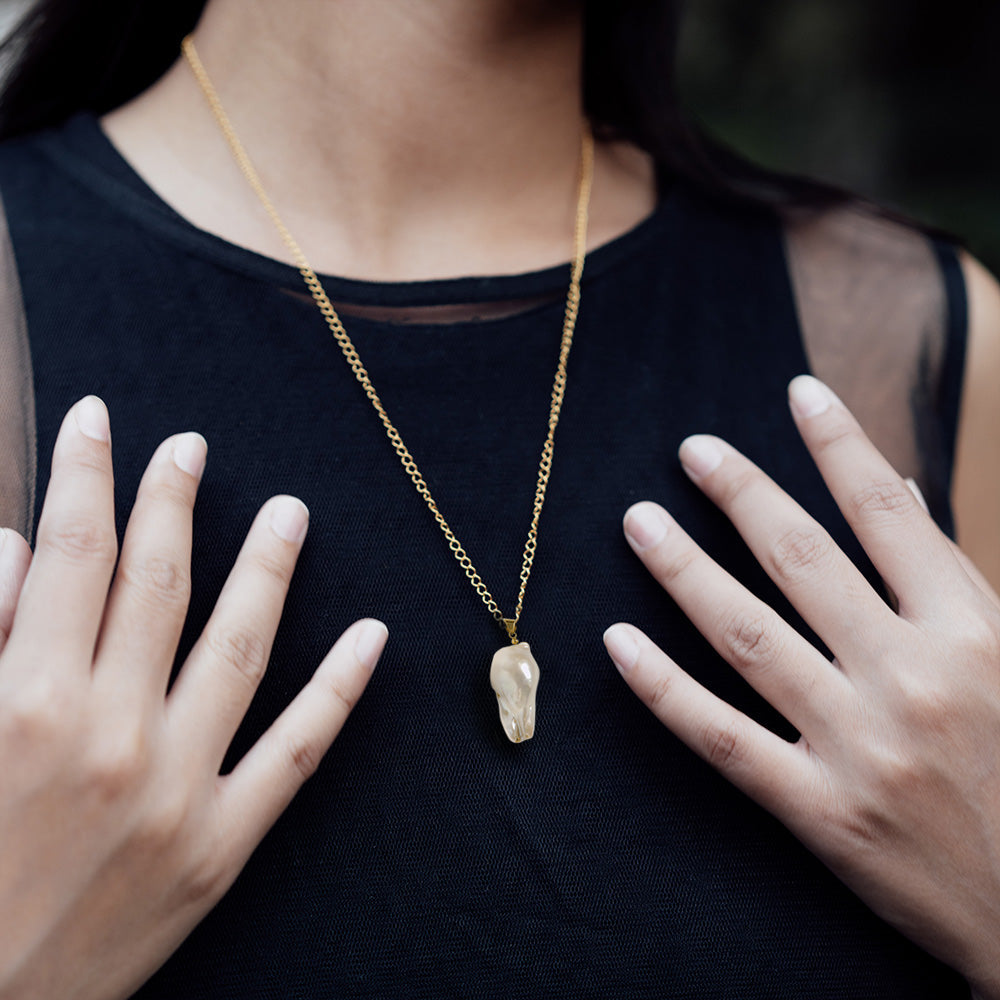 Large Baroque Pearl 22Ct Gold Vermeil Necklace