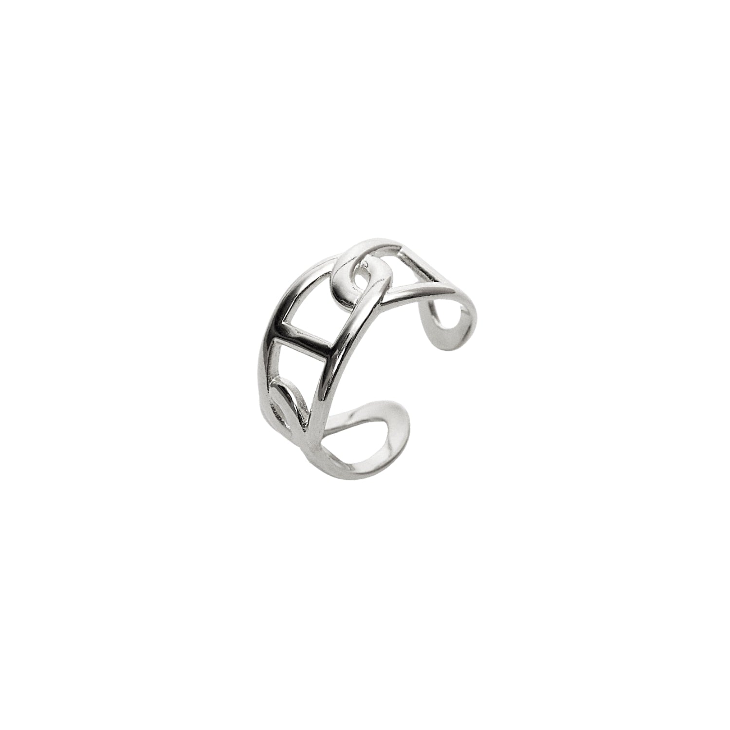 Large Chain Ring Sterling Silver - Silver