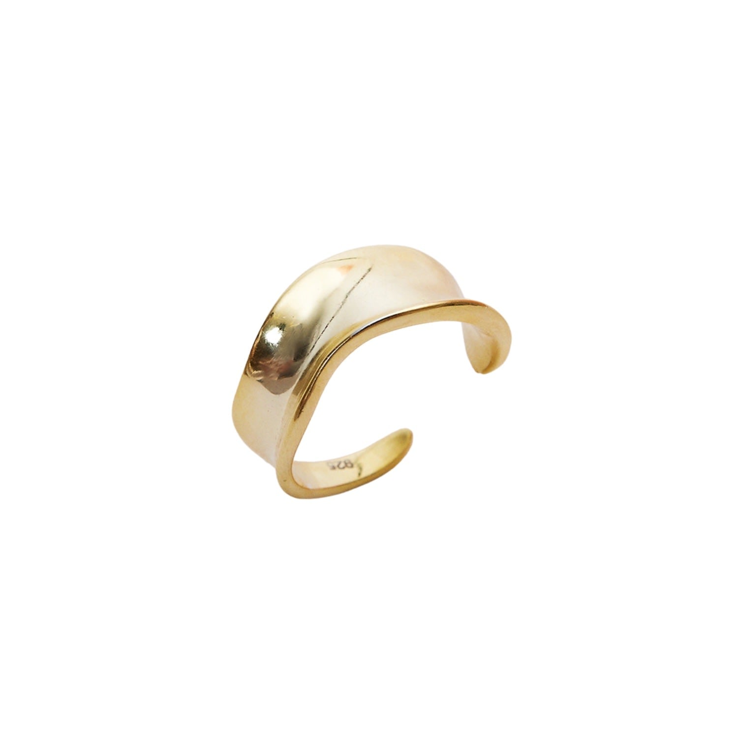 Large Contour Stack Sterling Silver Ring - Gold