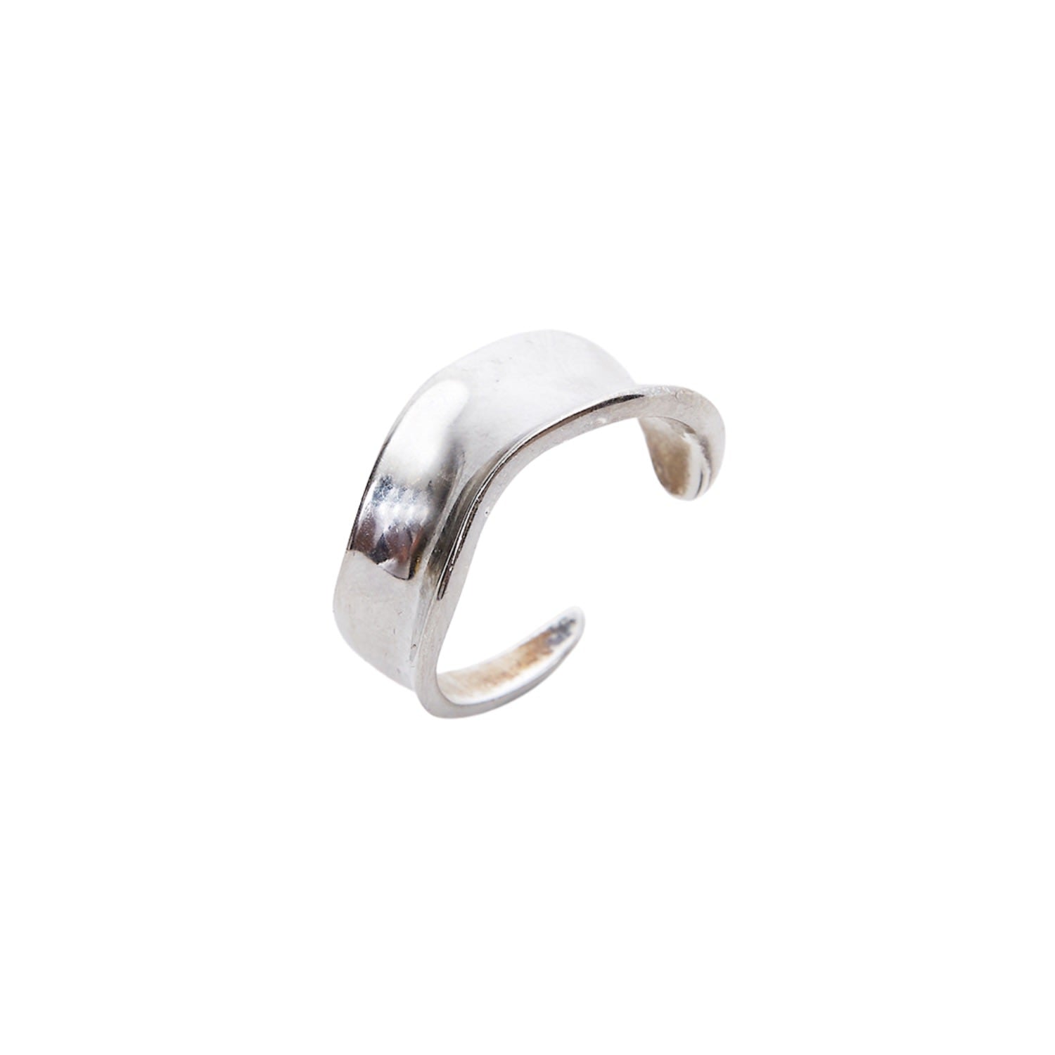 Large Contour Stack Sterling Silver Ring - Silver