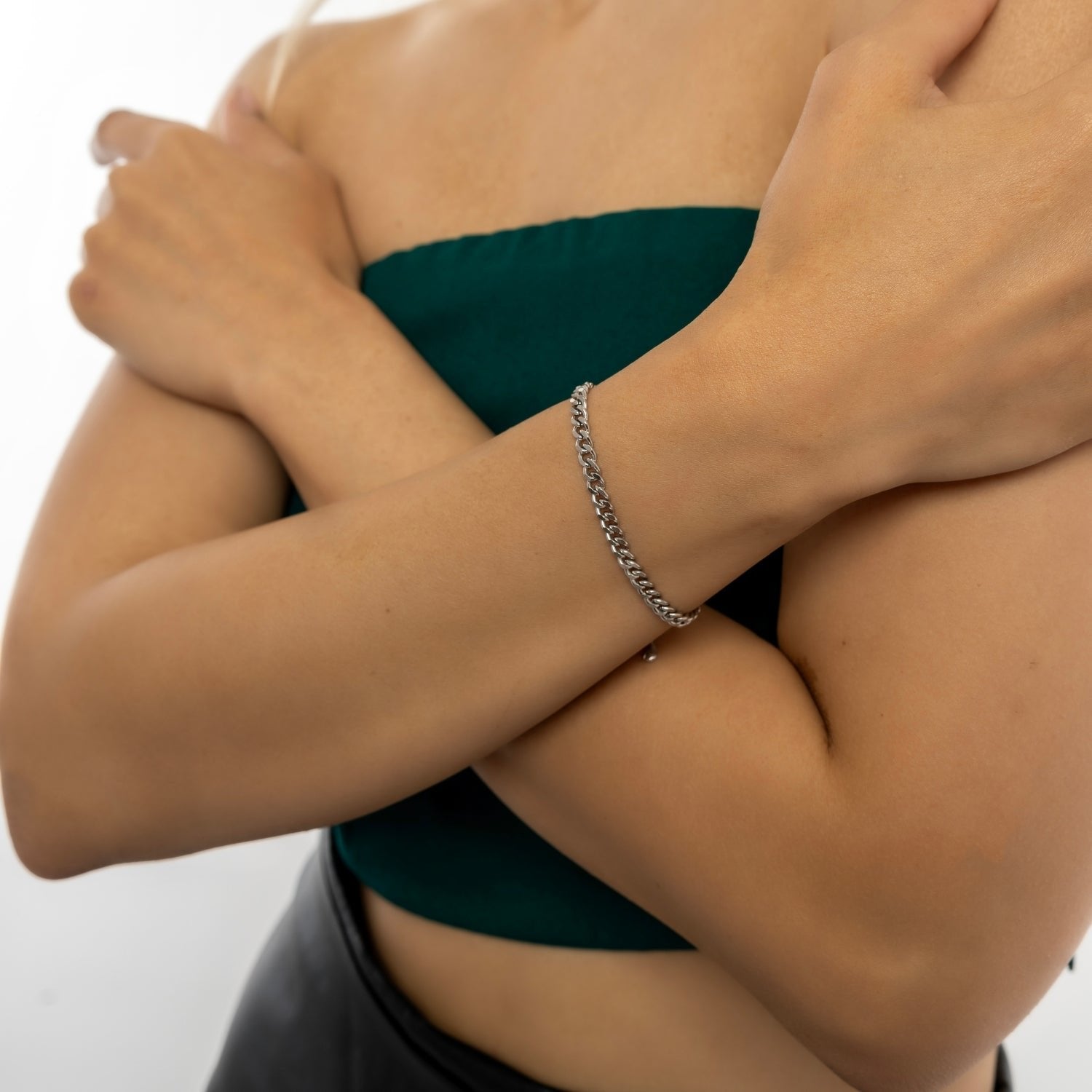 Large Cuban Chain Silver Bracelet