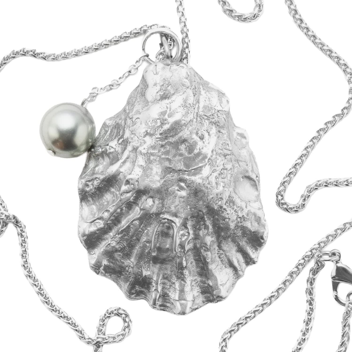 Large Curly Oyster Necklace - Gunmetal