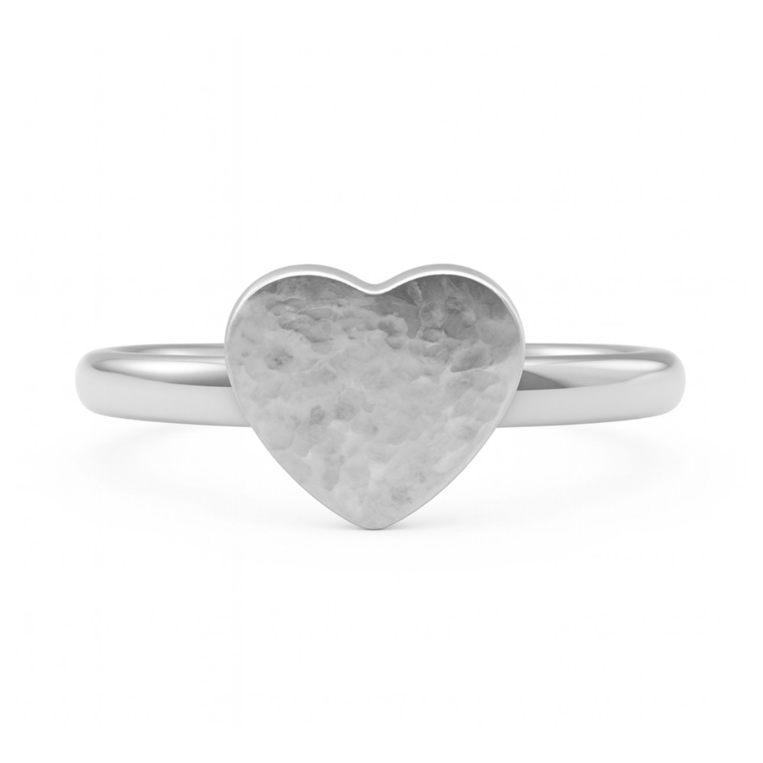 Large Hammered Heart Ring In Sterling Silver - Unaloe Adjustable Bold Love Statement