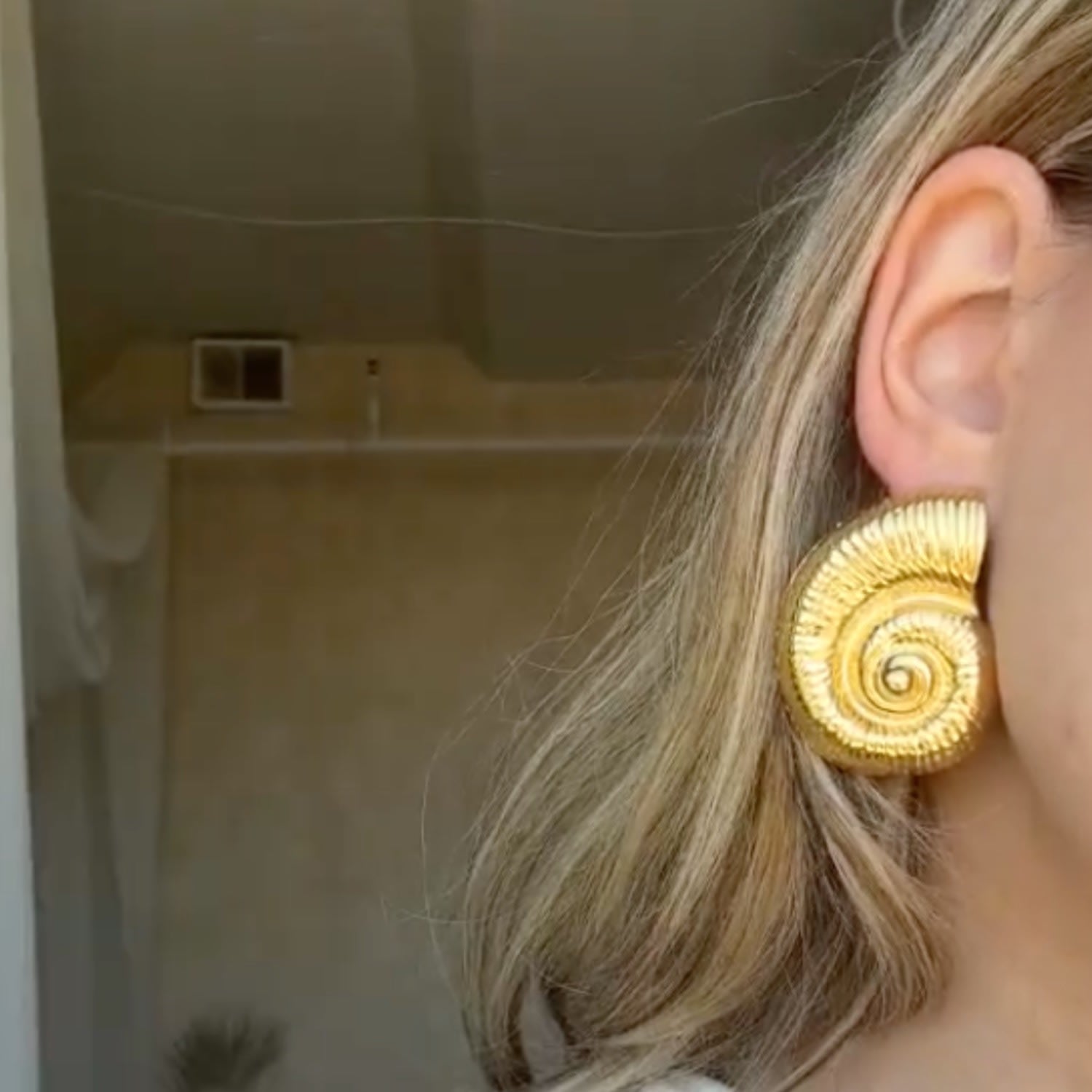 Large Moon Shell Earrings
