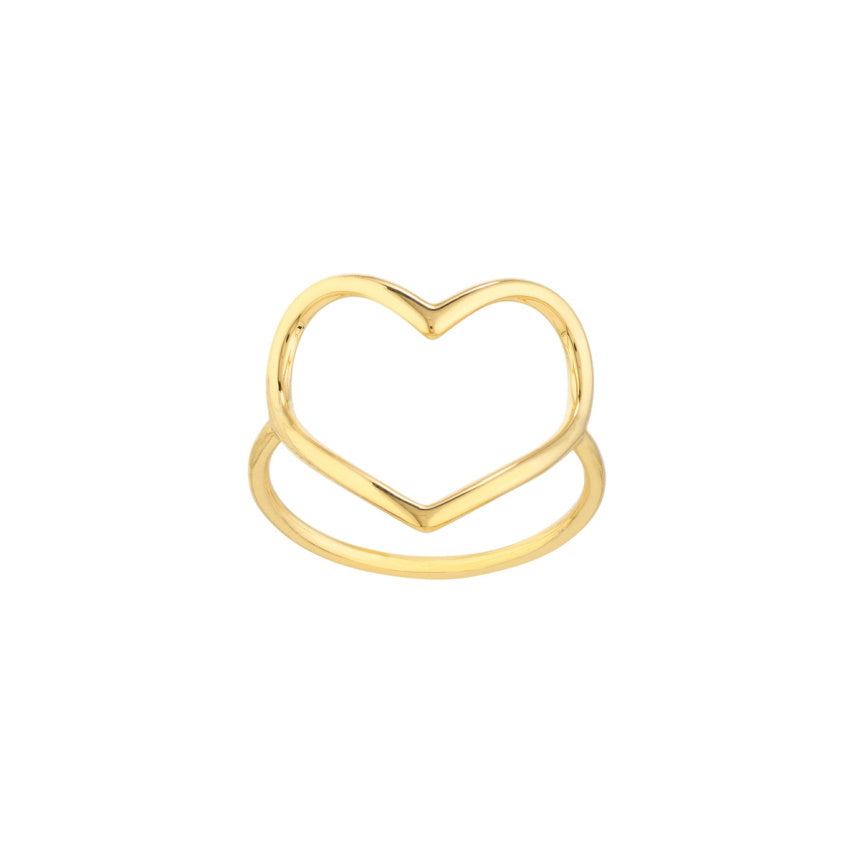 Large Open Heart Ring
