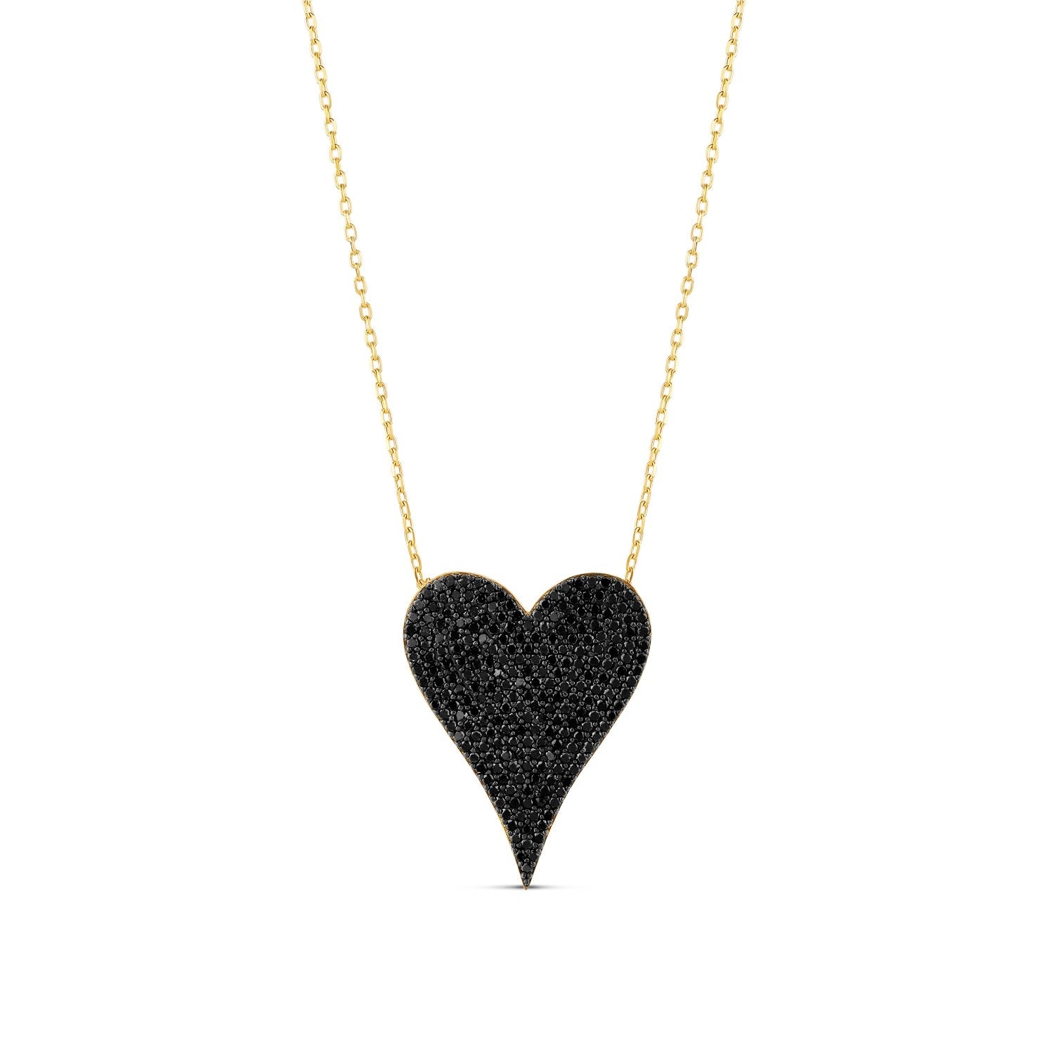 Large Pave Heart - Gold And Black