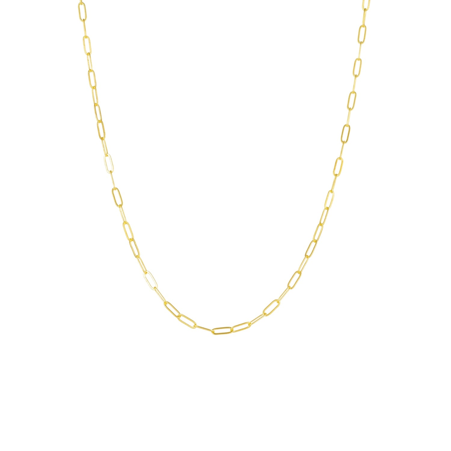 Large Rectangular Gold Link Chain Necklace