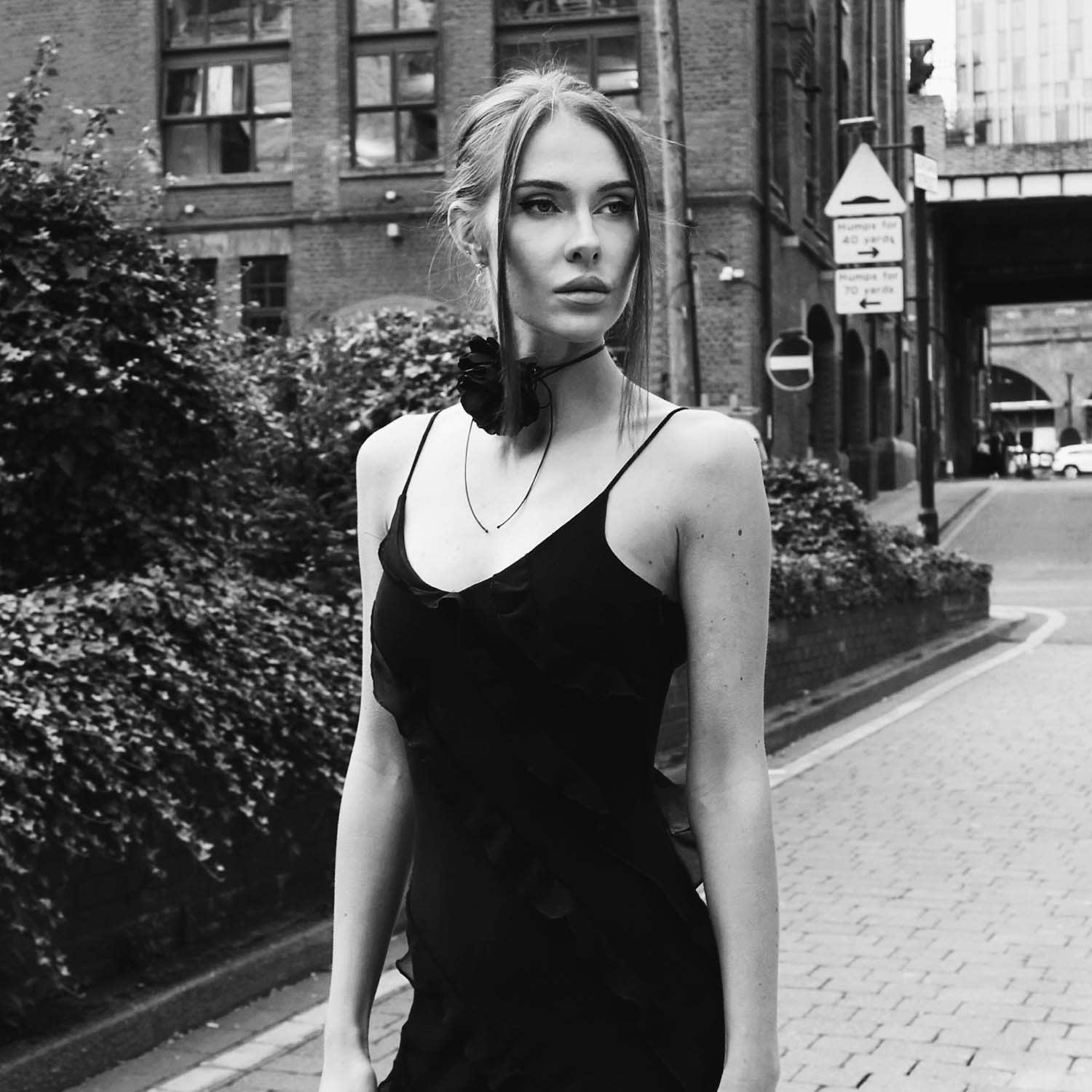 Large Satin Charmeuse Rose Choker