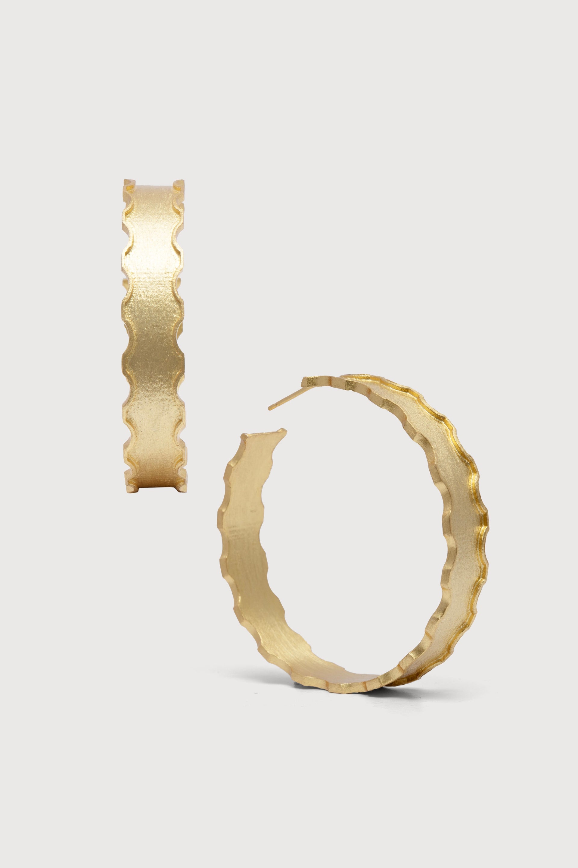 Large Scalloped Hoop Earrings