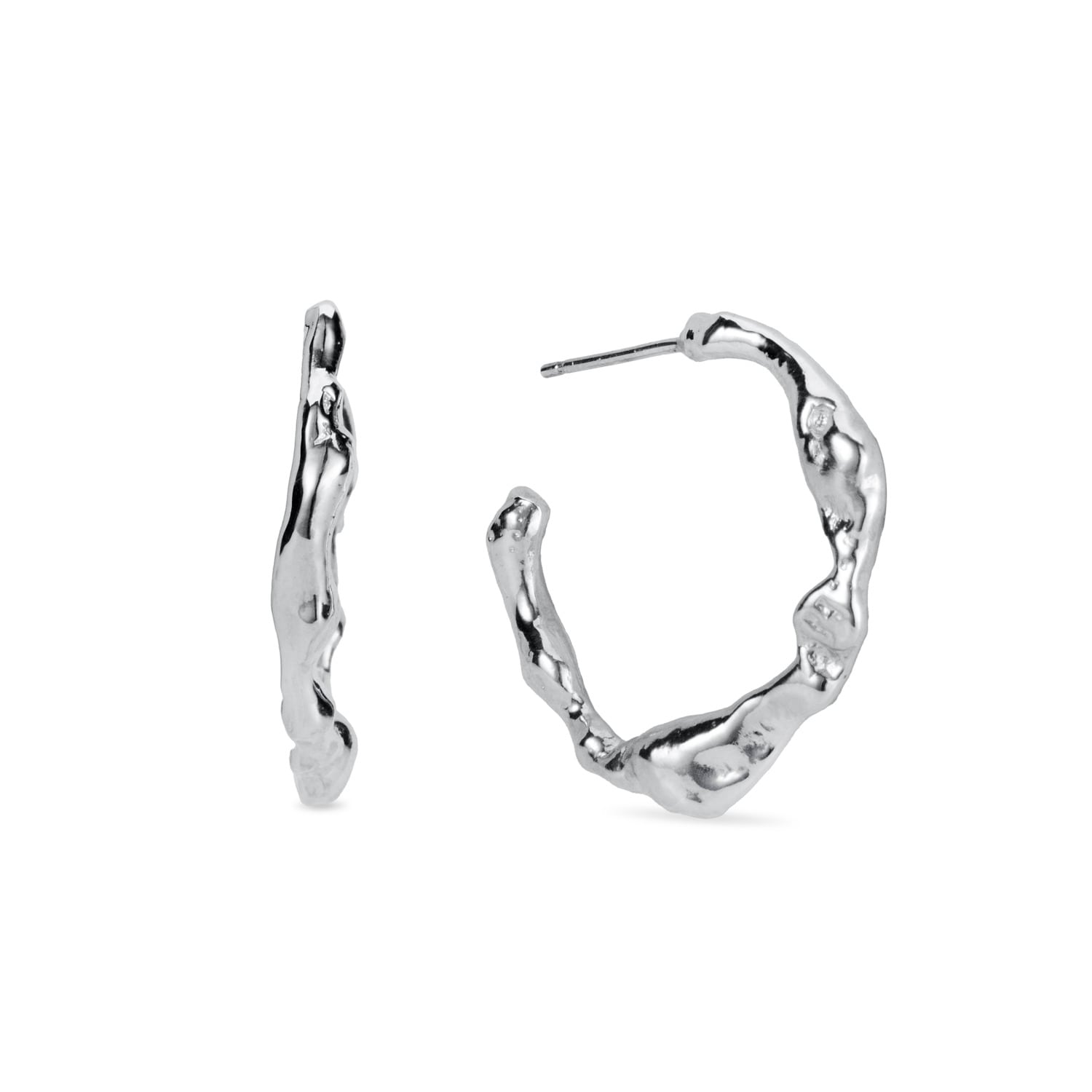Large Solid Sterling Silver Hoop Earrings