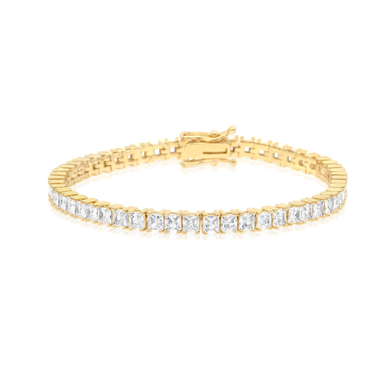 Large Square Tennis Bracelet - Gold