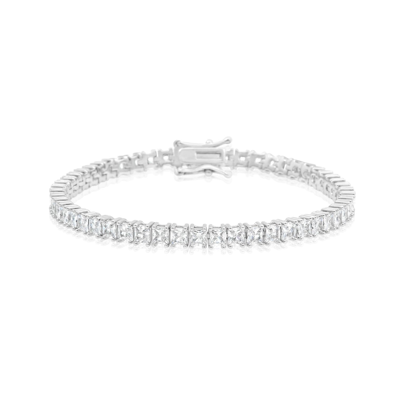 Large Square Tennis Bracelet - Silver