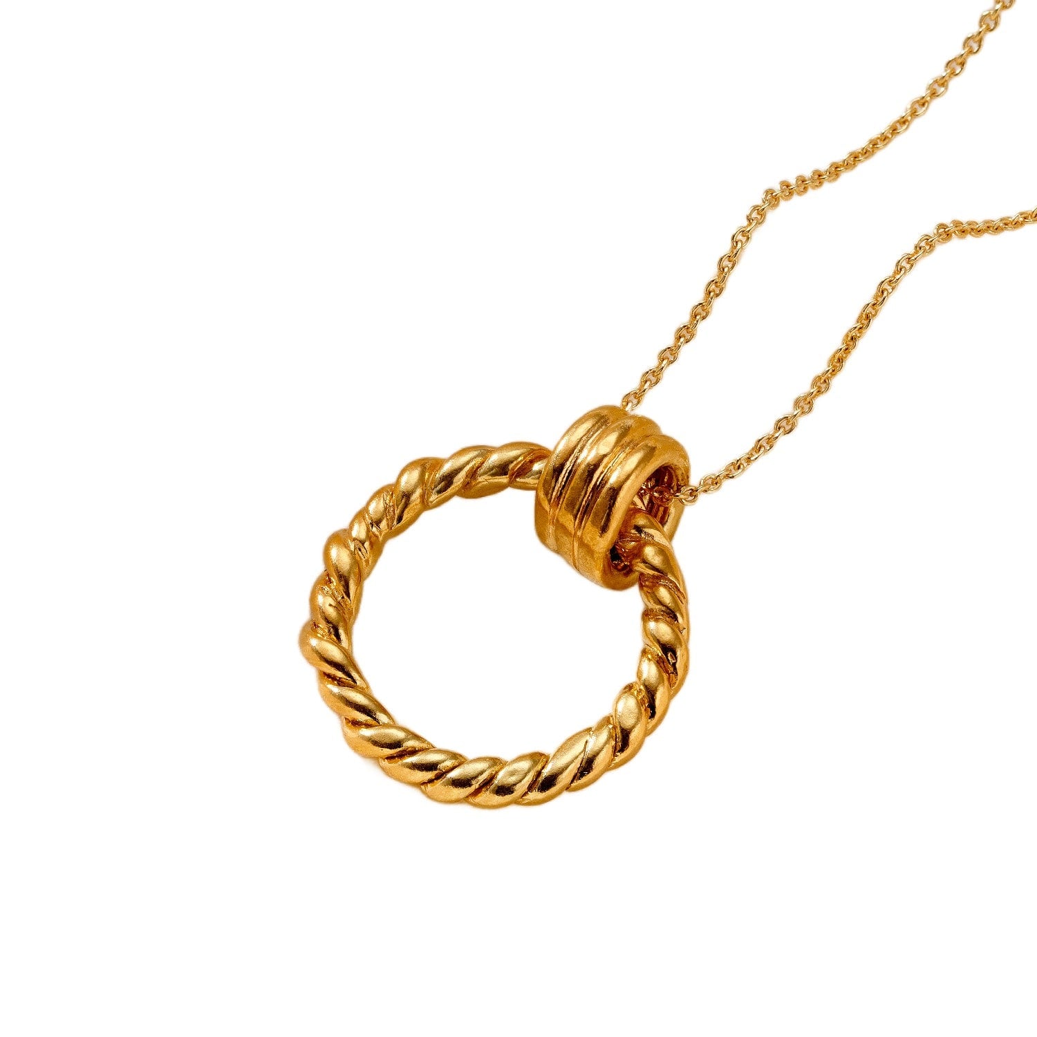 Large Tether Hoop Gold Necklace