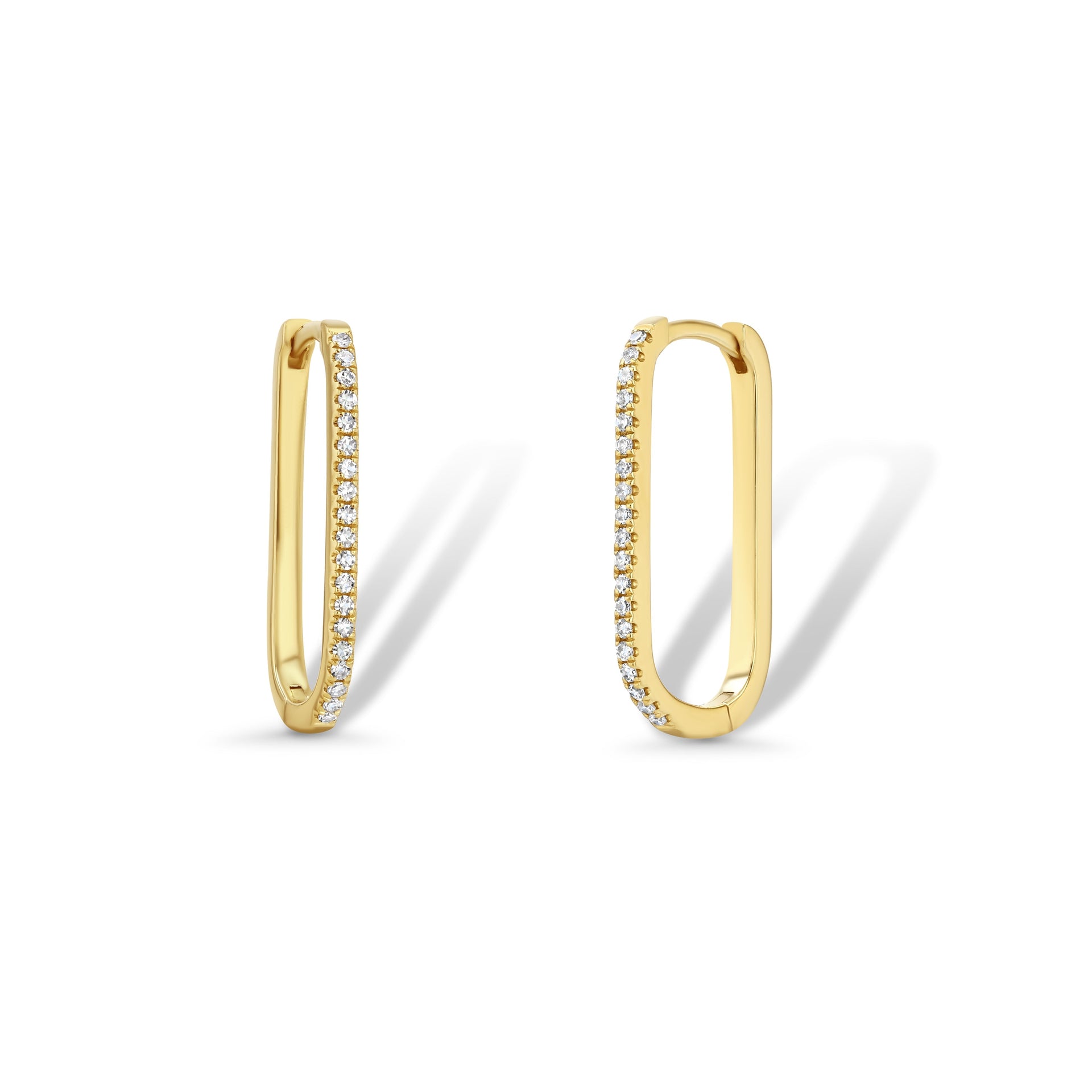 Large U-Shaped Diamond Earrings