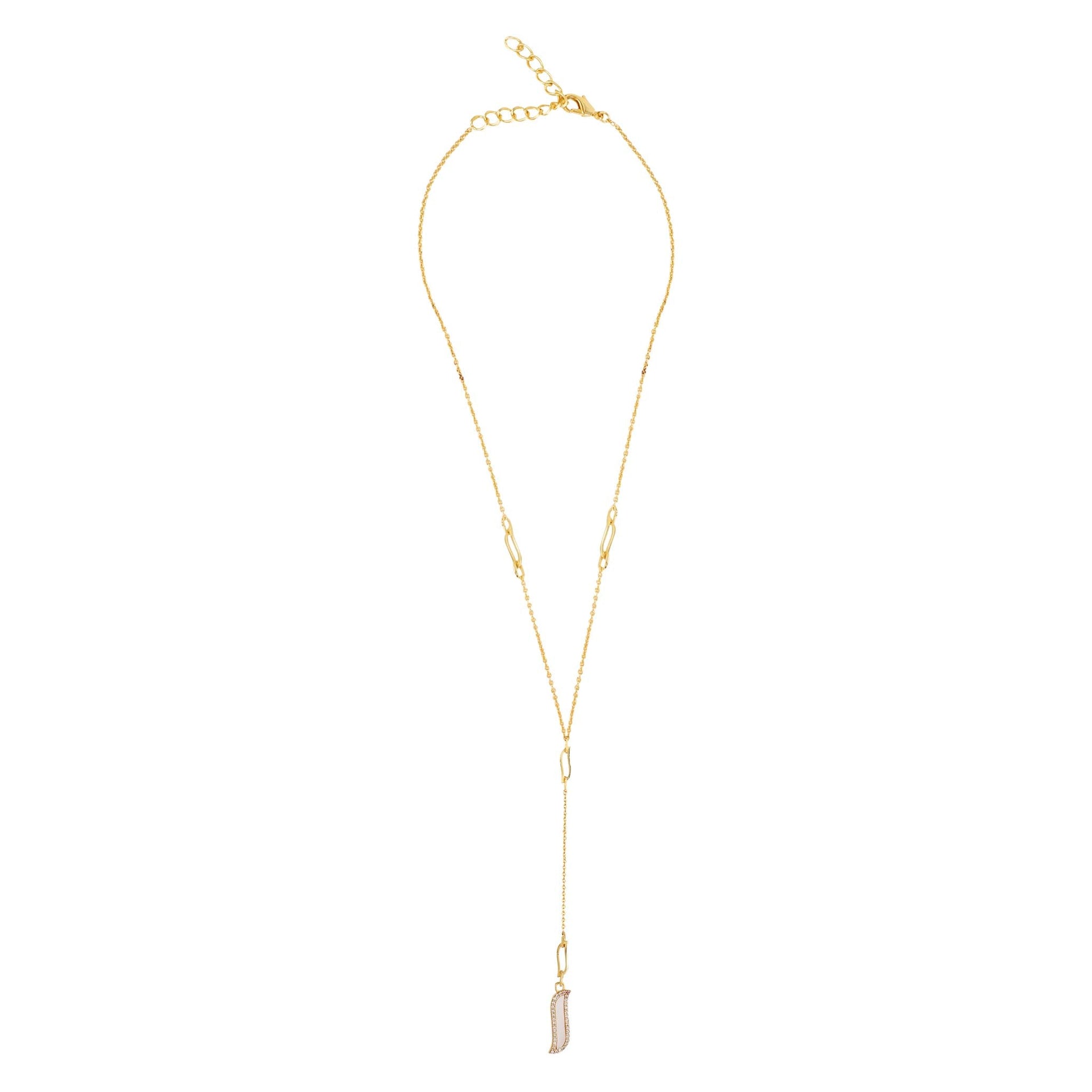 Lariat Necklace - Mother Of Pearl - Wave Symphony