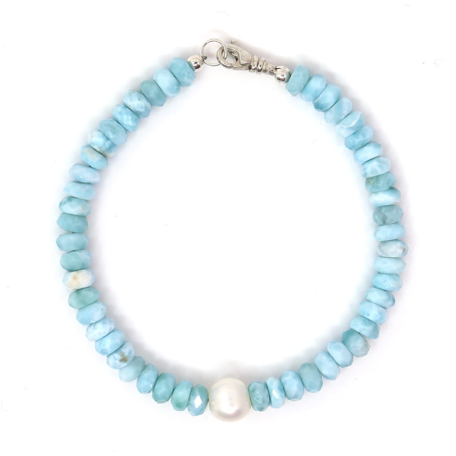 Larimar & Freshwater Pearl Bracelet