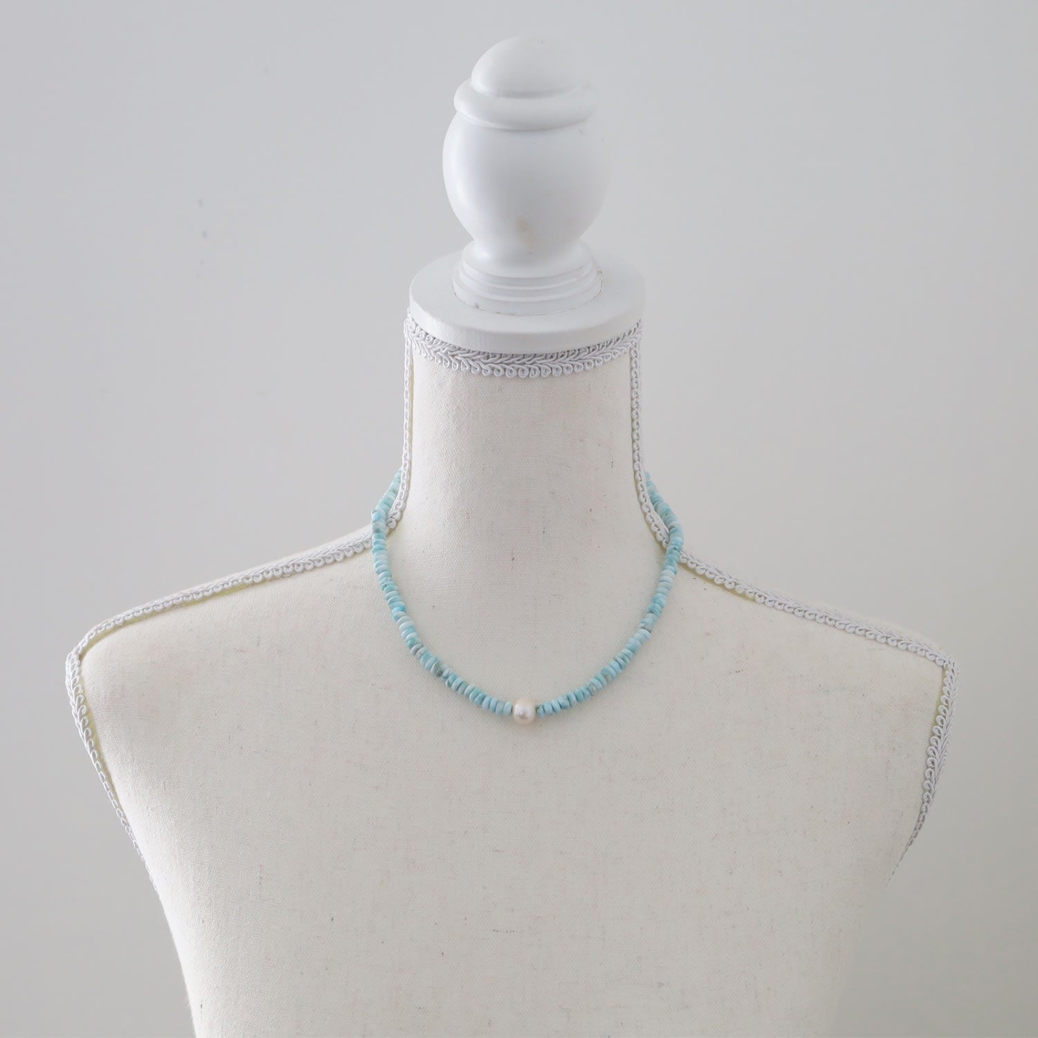 Larimar & Freshwater Pearl Necklace