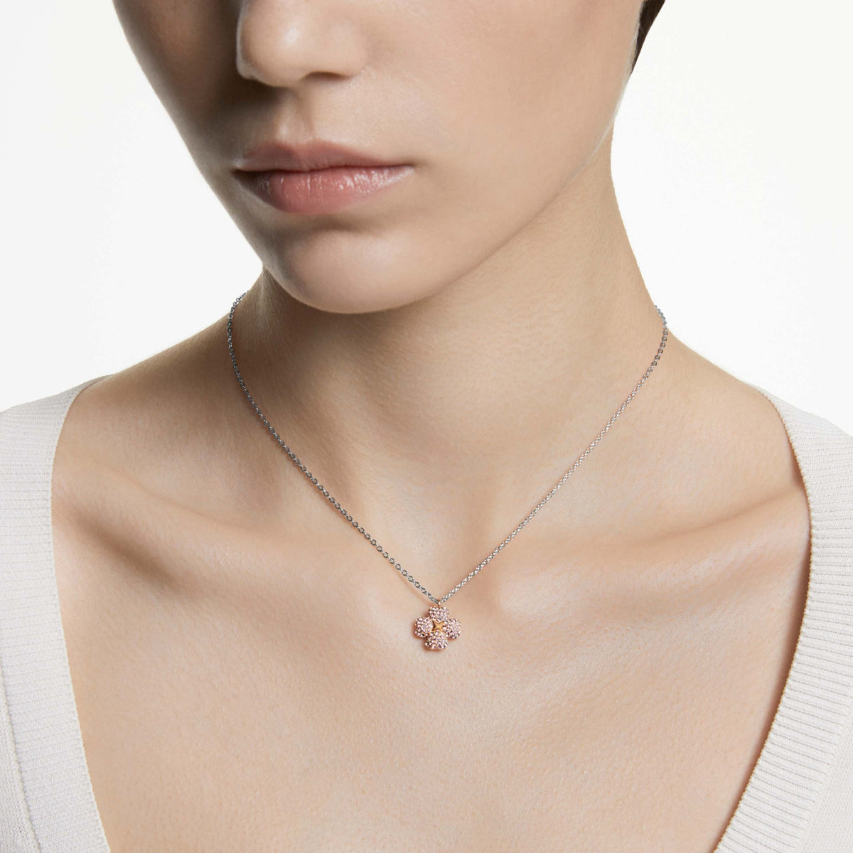 LATISHA PENDANT FLOWER PINK MIXED METAL FINISH