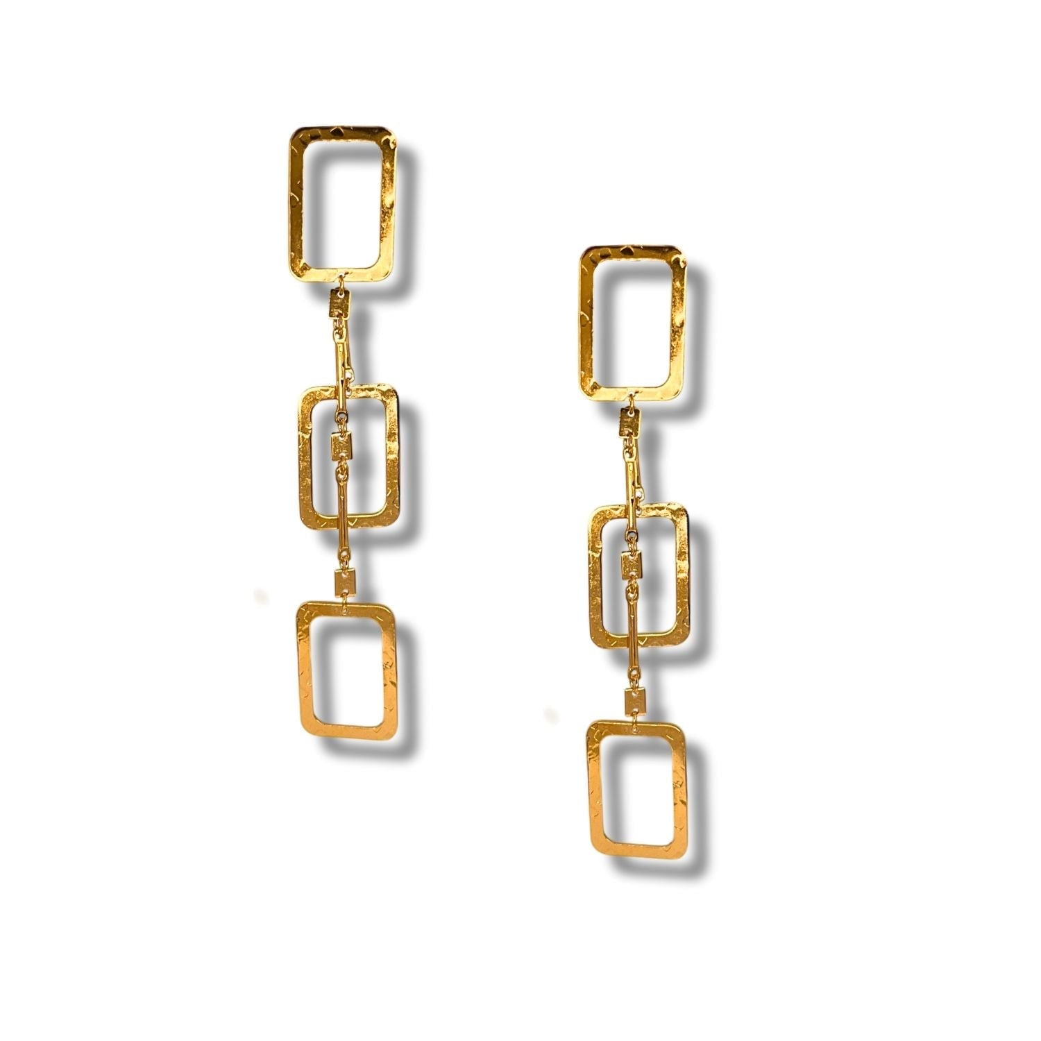 Lattice Of Gladys Double-Tiered Dangle Post Earrings