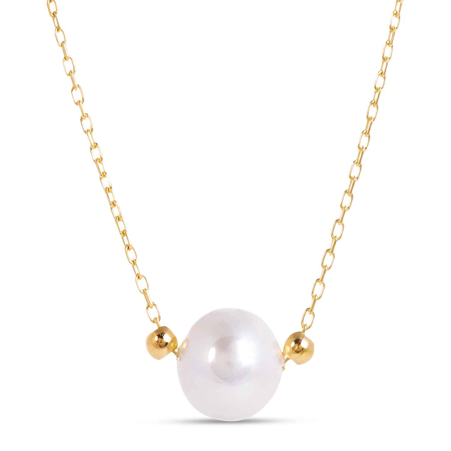 Laura Gold Chain Necklace With White Pearl