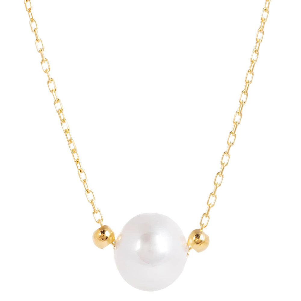 Laura Gold Chain Necklace With Single White Pearl