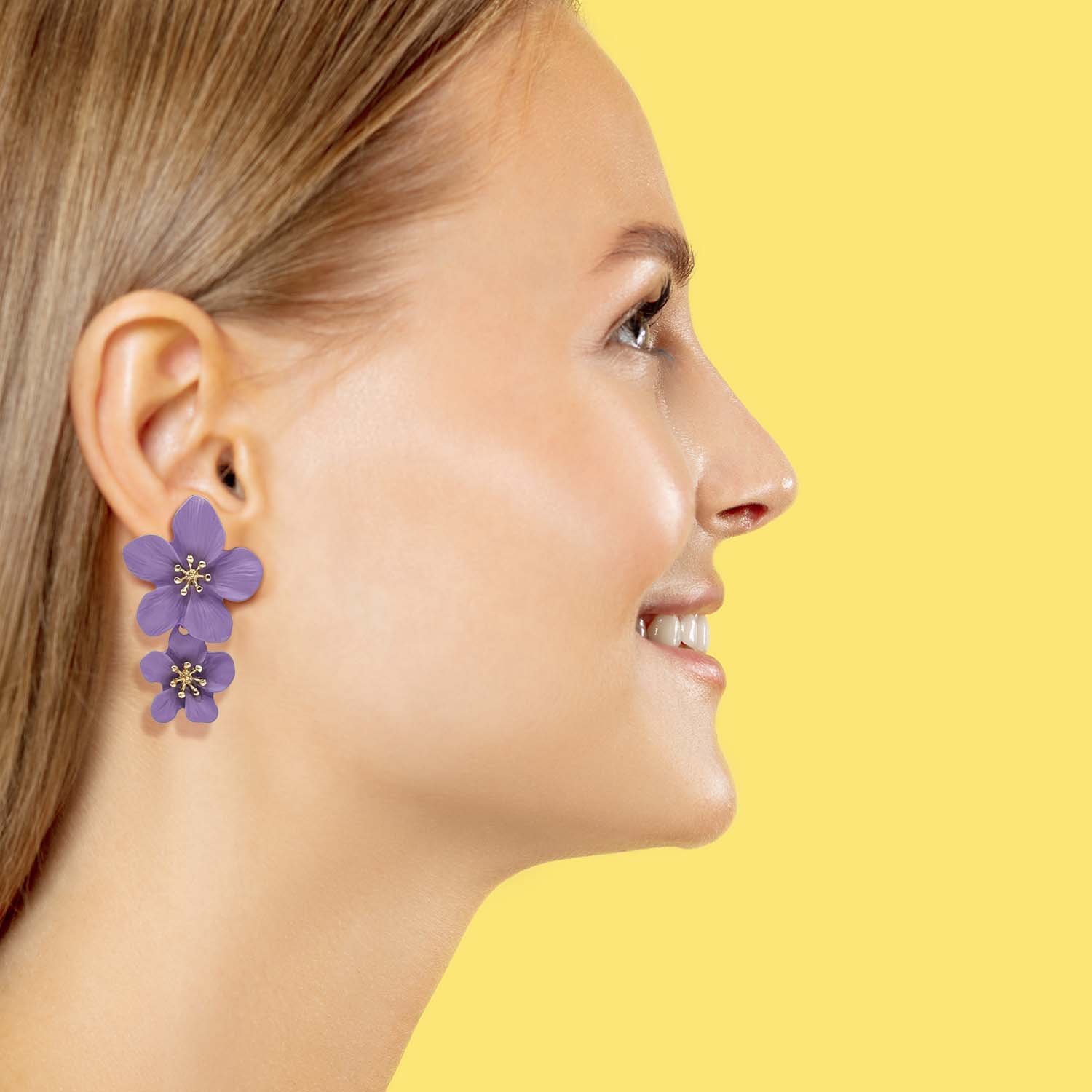 Lavender Floral Earring