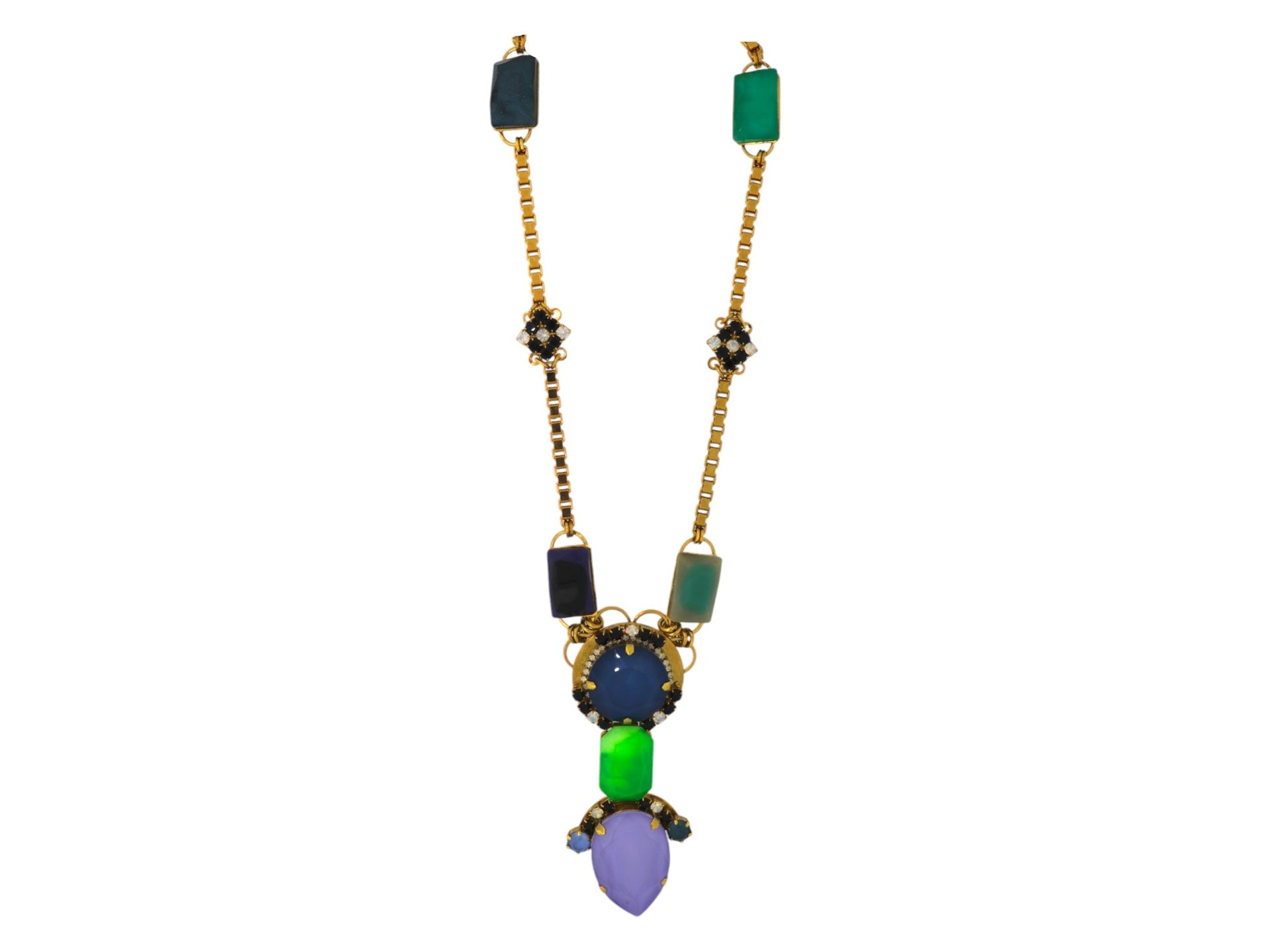 Lavender & Lime Long Arrow Necklace