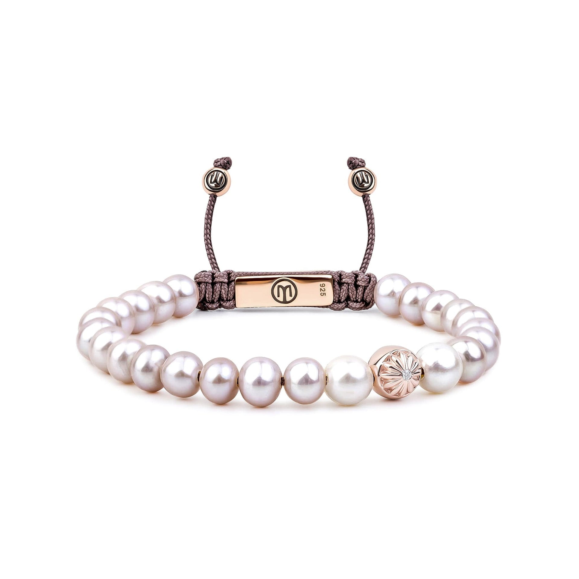 Lavender Pearl Bracelet In Dark Mauve & Rose Gold