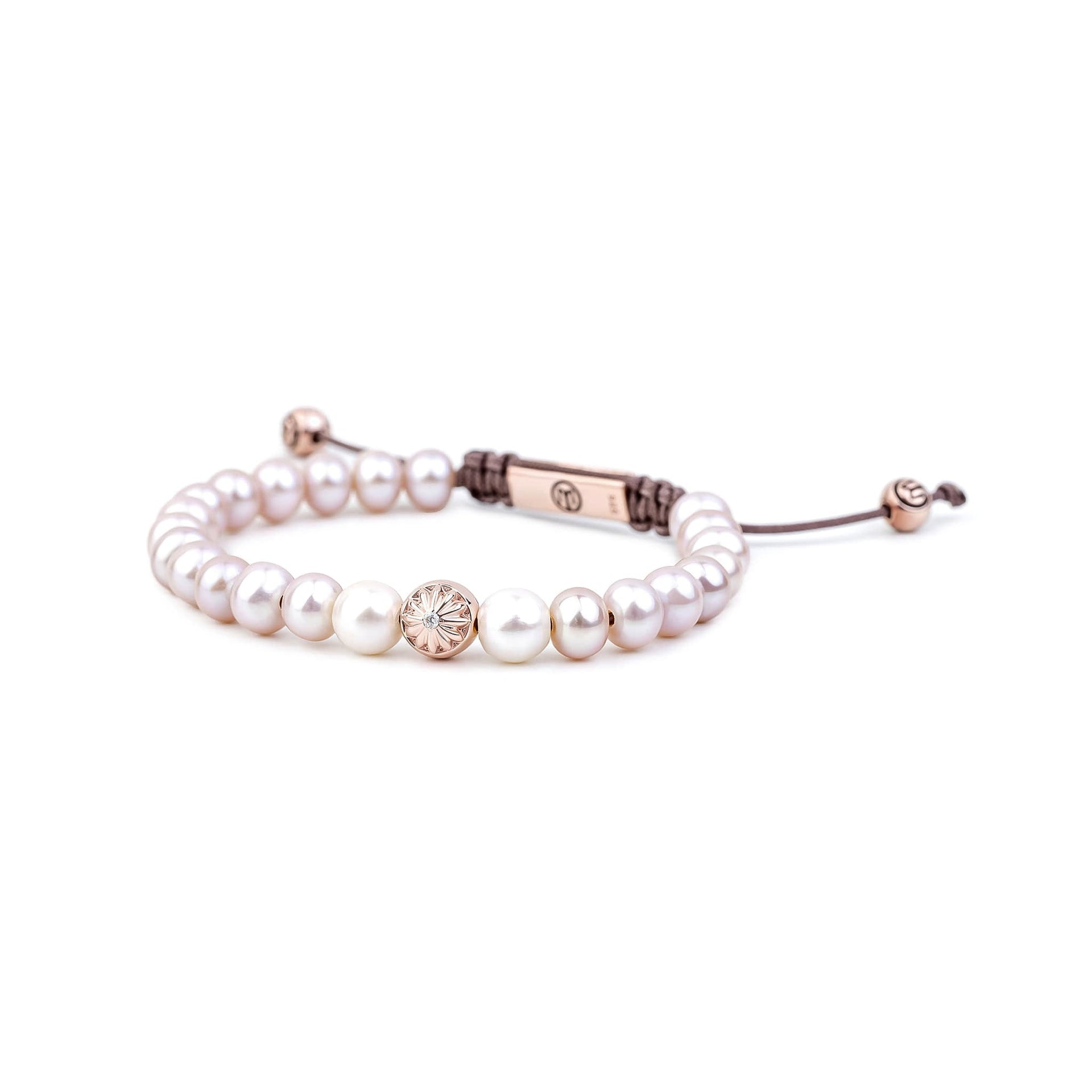 Lavender Pearl Bracelet In Dark Mauve & Rose Gold
